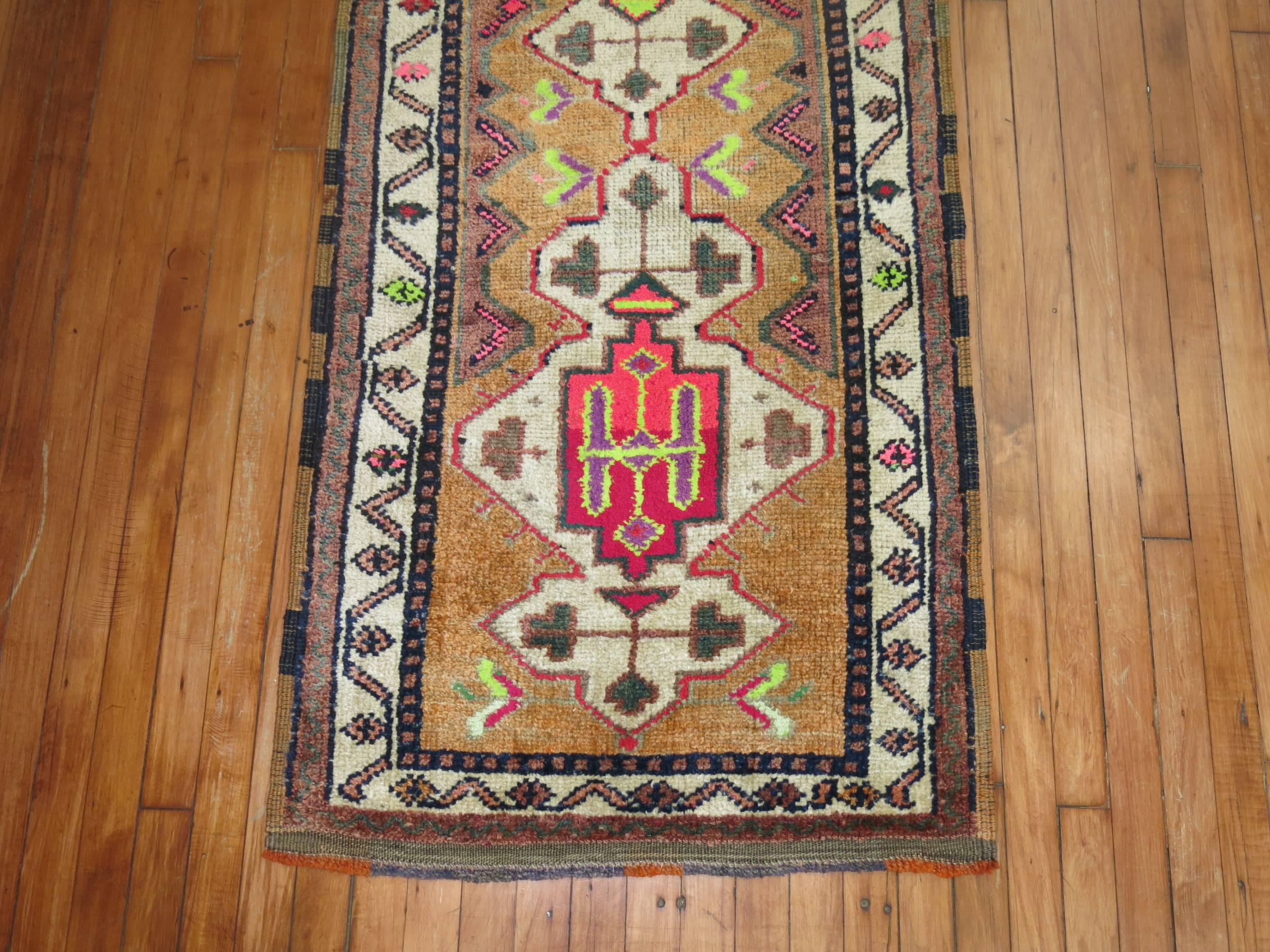 Hand-Woven Boho Chic Vintage Anatolian Runner