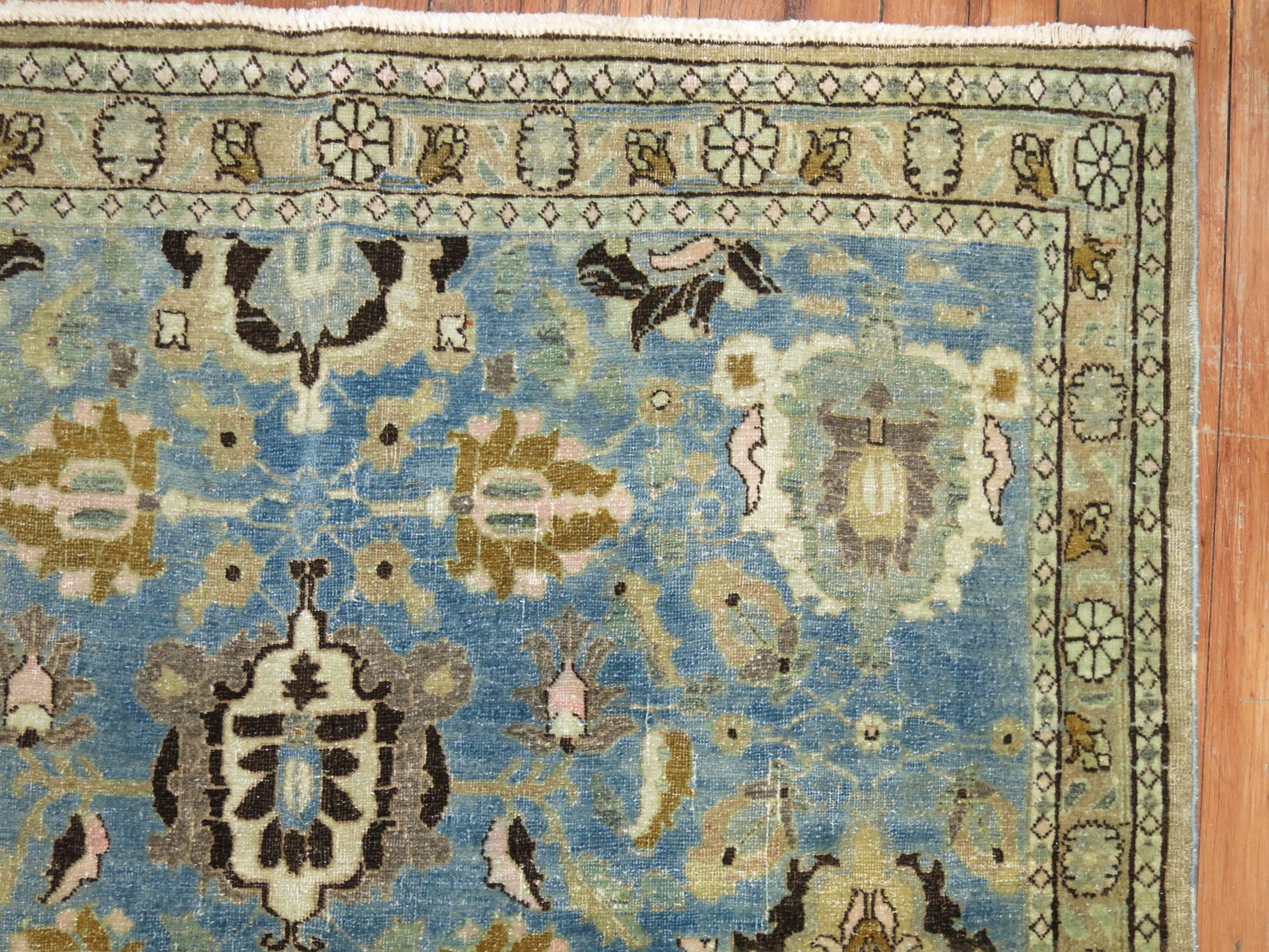 Hand-Woven Antique Persian Tabriz Rug