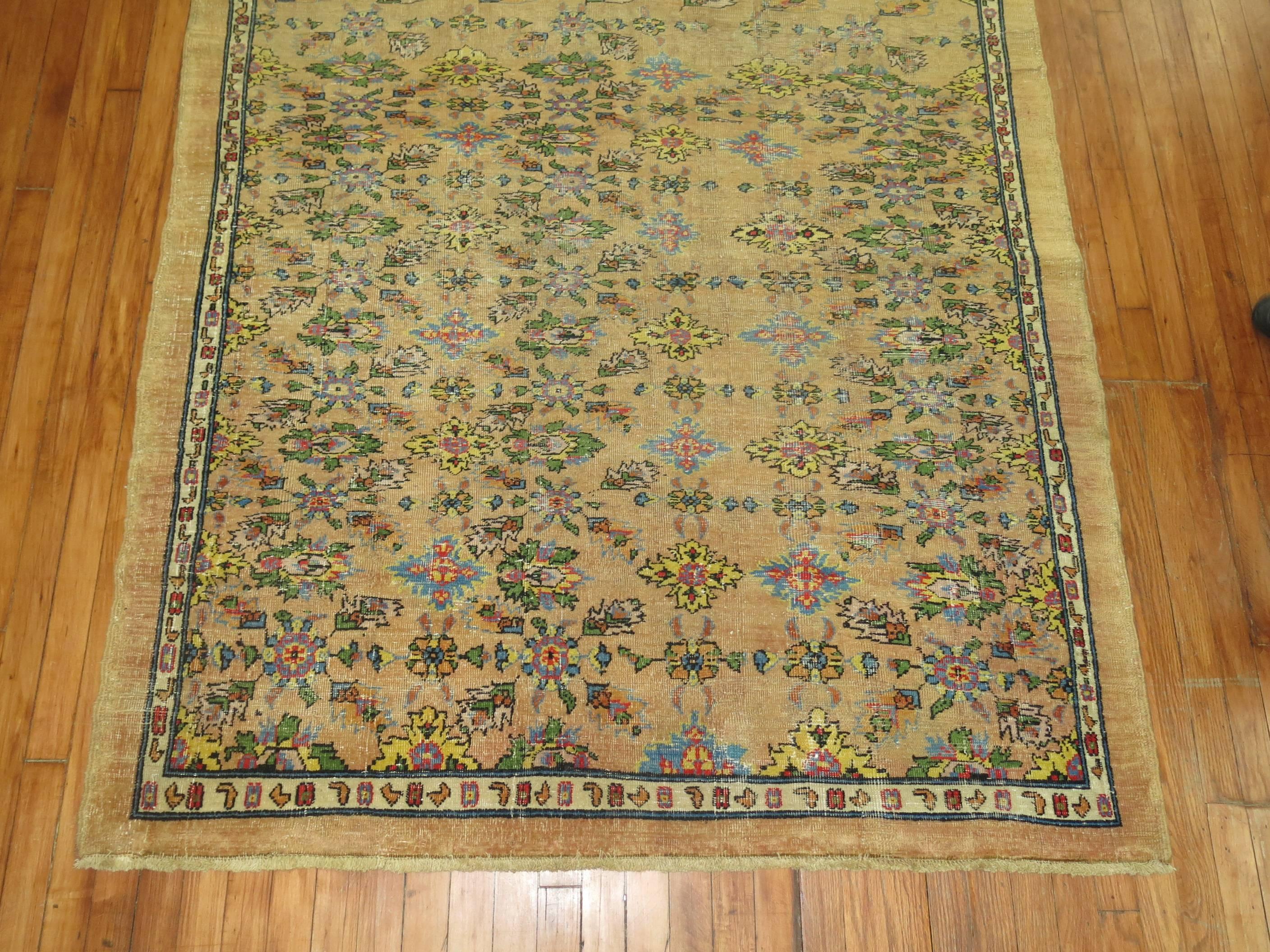 Antique Persian Mahal Square Wool Foyer Size Rug For Sale 1