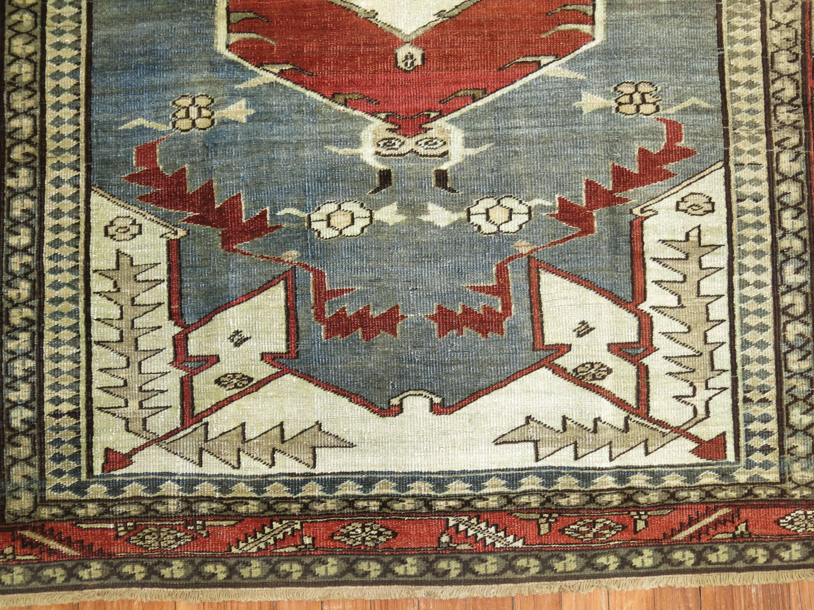 Antique Persian Serapi Pictorial Rug For Sale 2