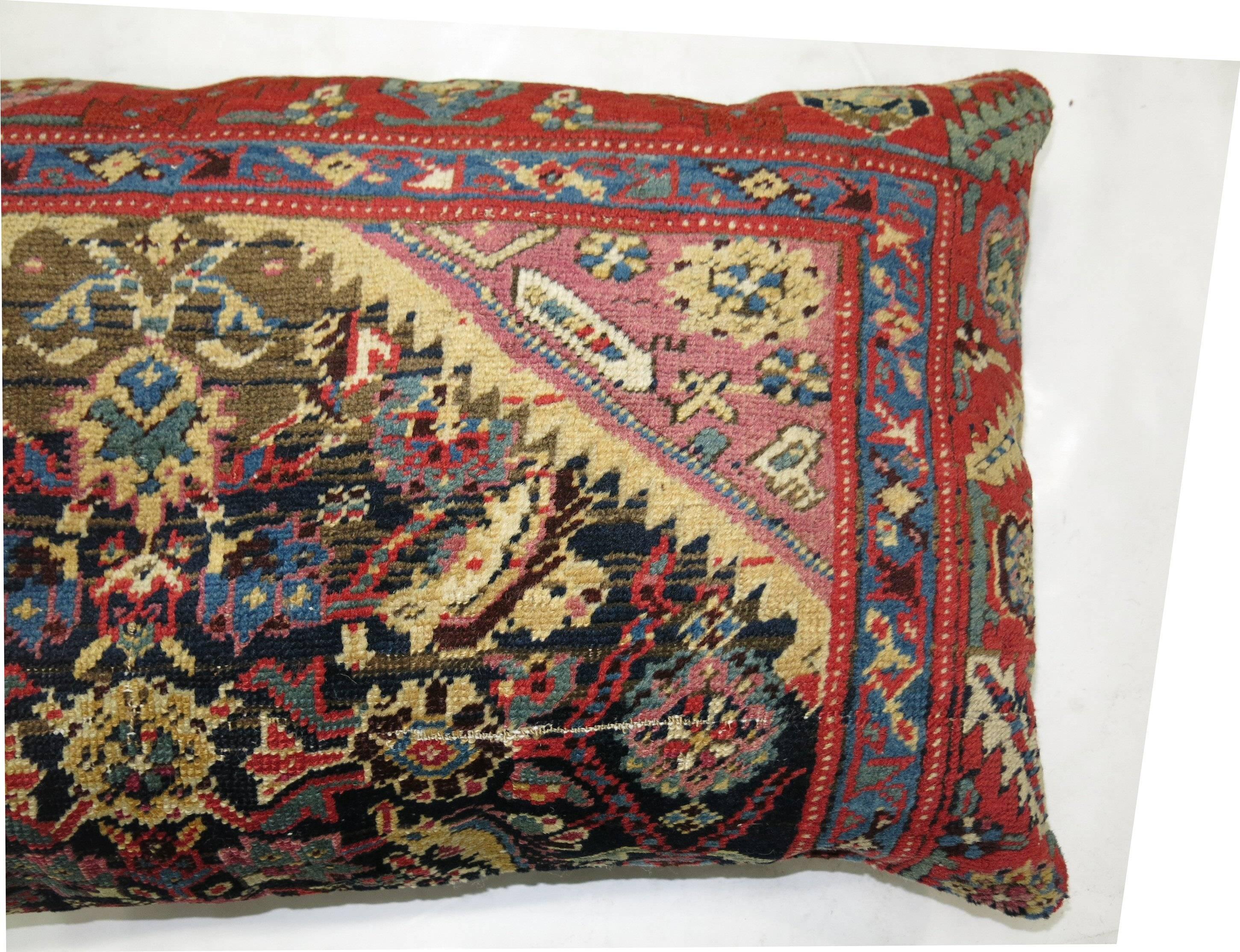 Antique Floor Rug Pillow In Good Condition For Sale In New York, NY