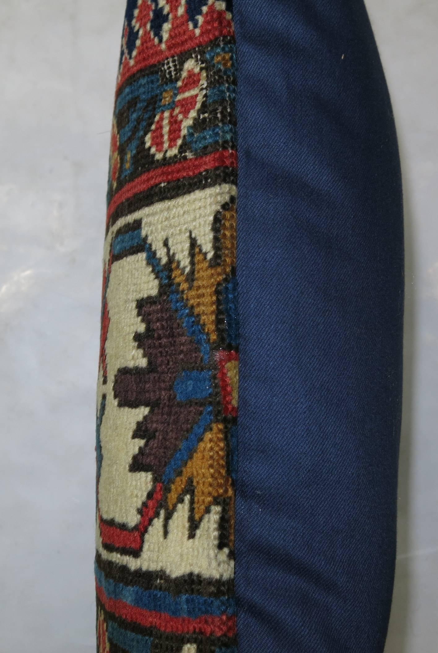 Small pair of Caucasian rug pillows. Measuring 13'' x 18'' & 13