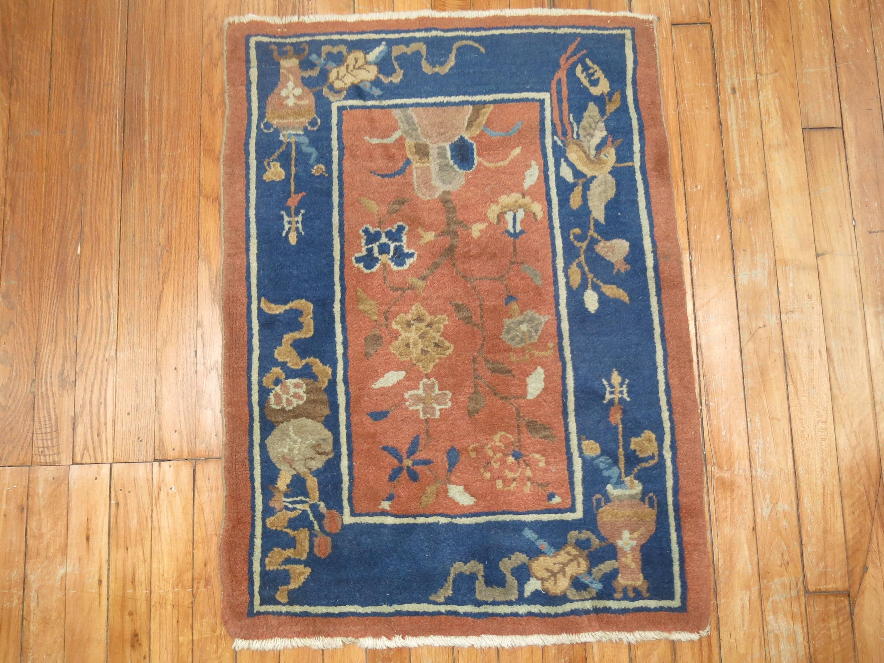Rare set of one of a kind Chinese Art Deco rug mats.