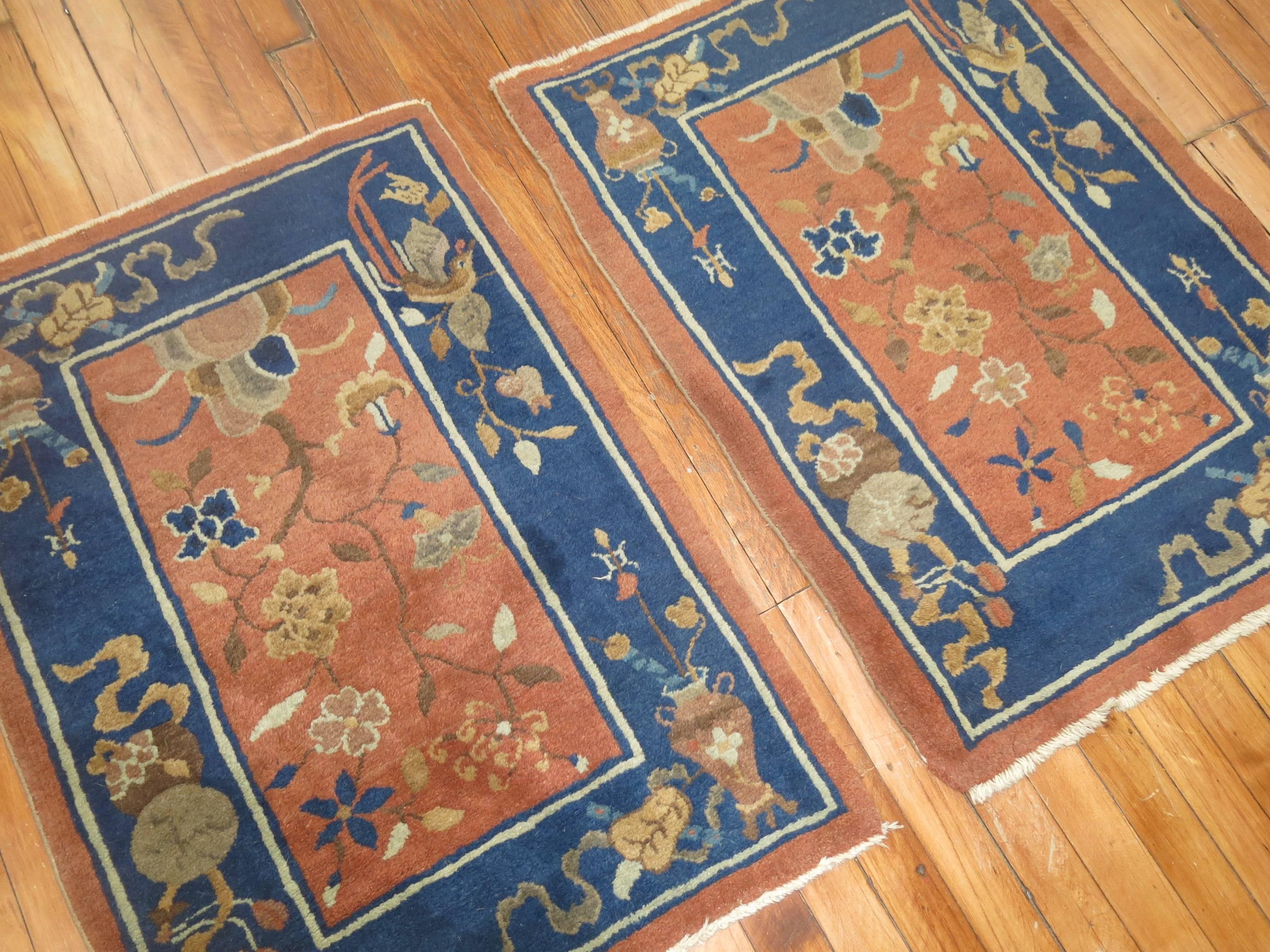 Hand-Woven Matching Set of Chinese Art Deco Rugs