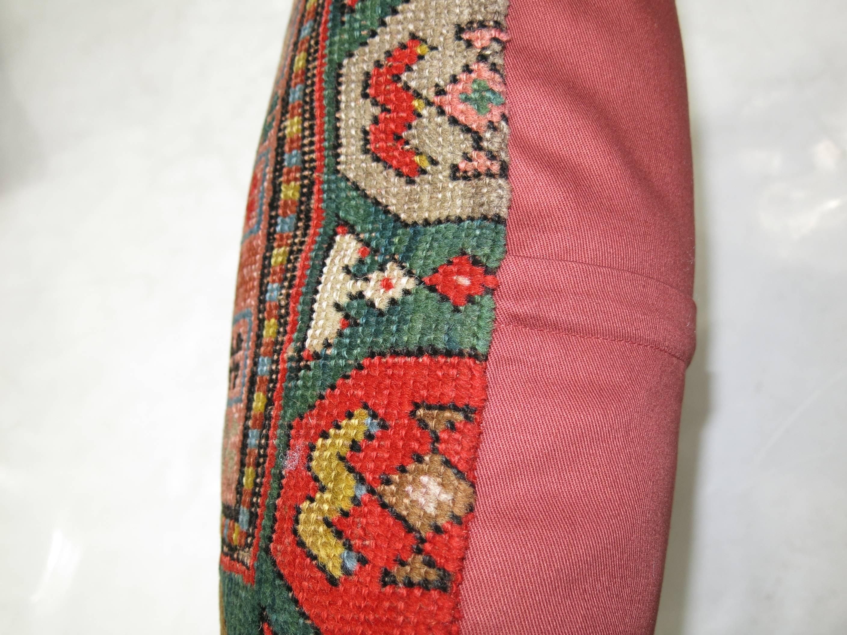 Pillow made from a colorful Caucasian Karabagh rug.