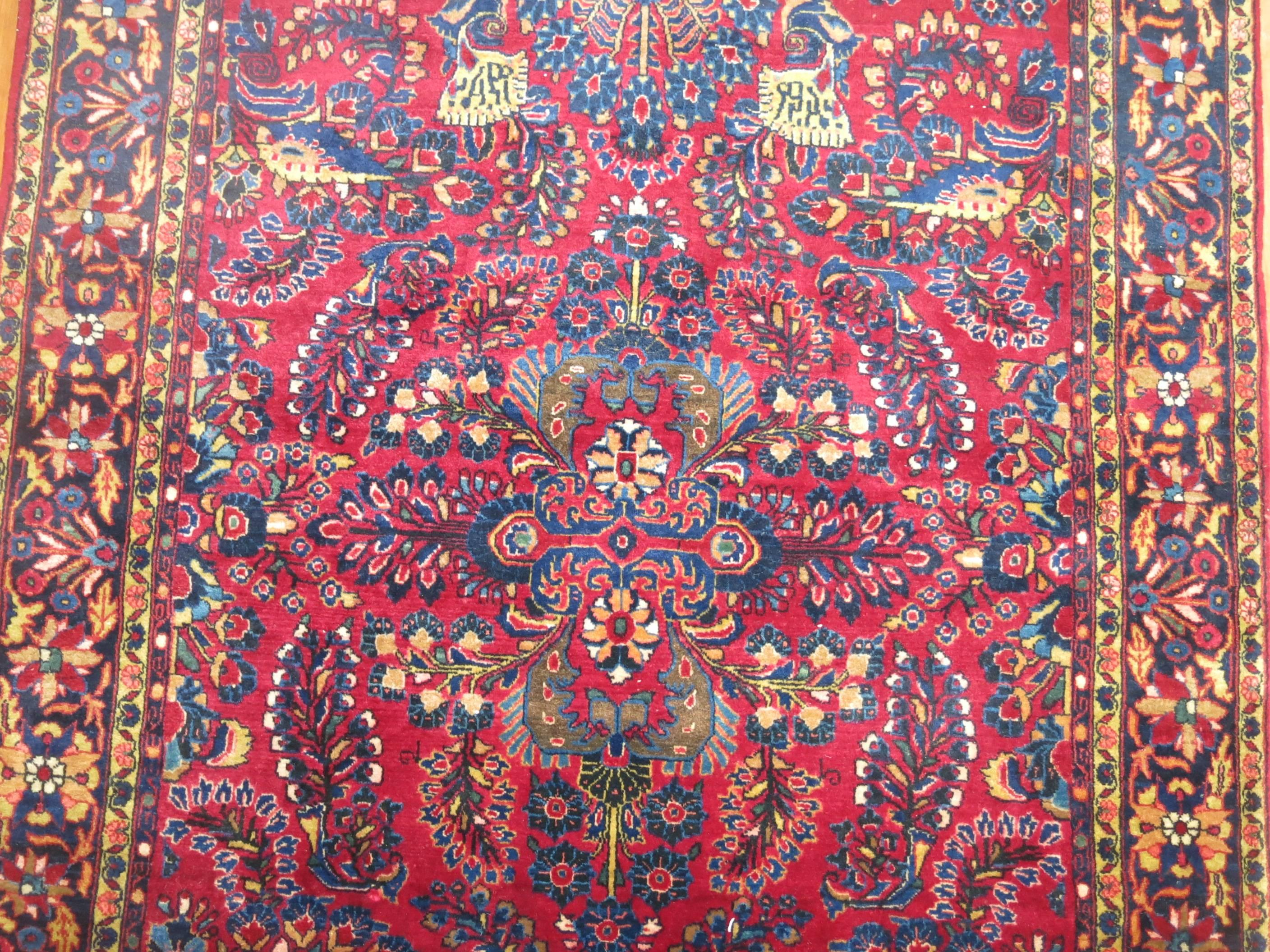 Wool Antique Persian Sarouk Rug