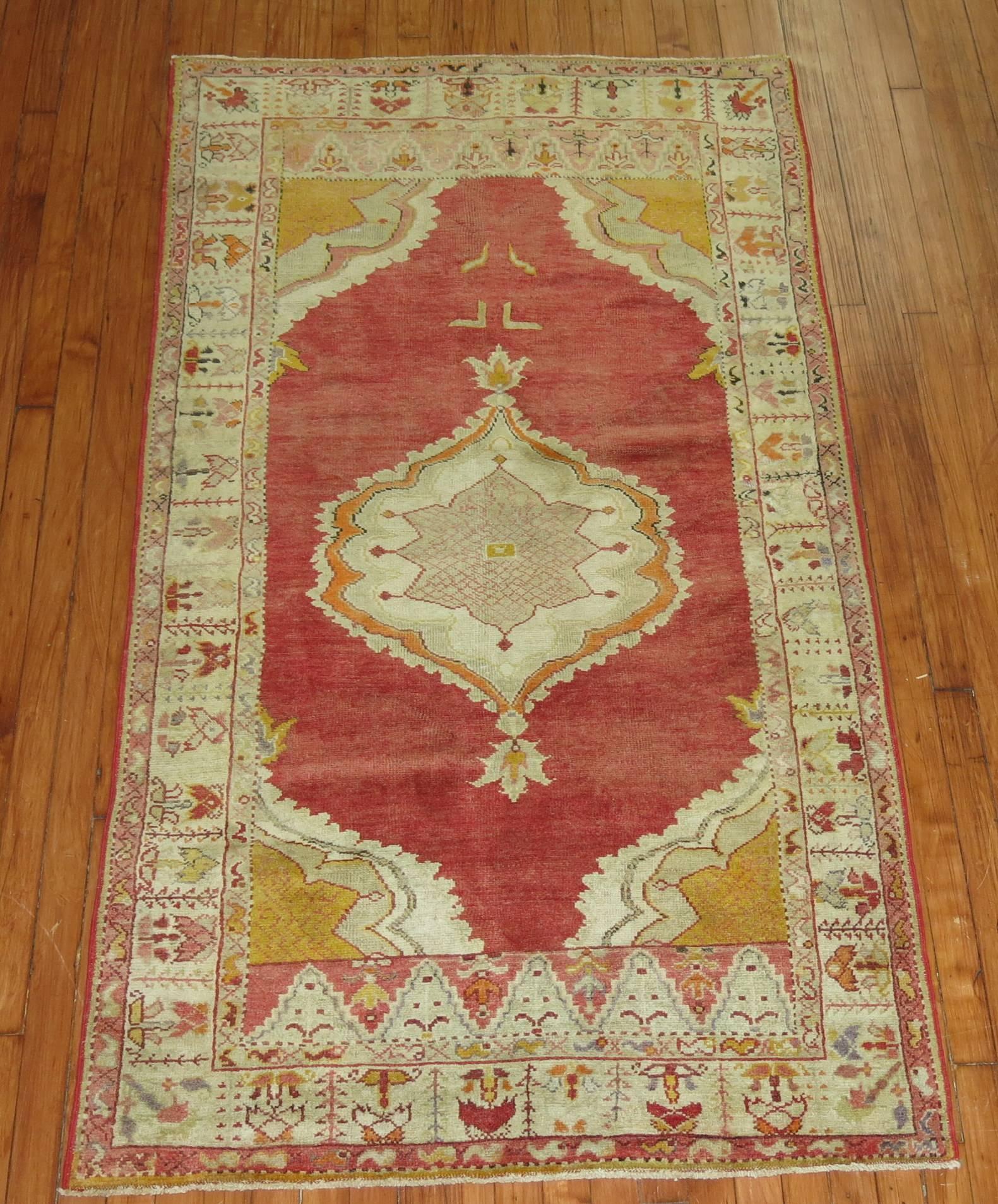 Finer quality vintage Turkish Oushak runner from the early 20th century. 

Measures: 3'6'' x 6'6''.