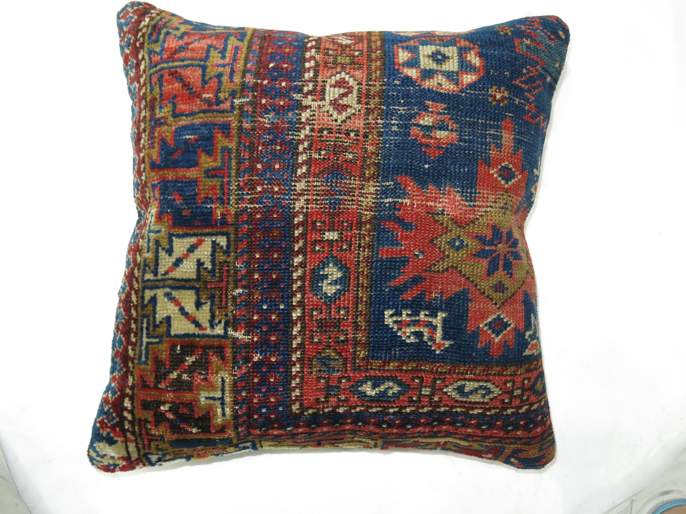 Tribal Pair of Caucasian Rug Pillows