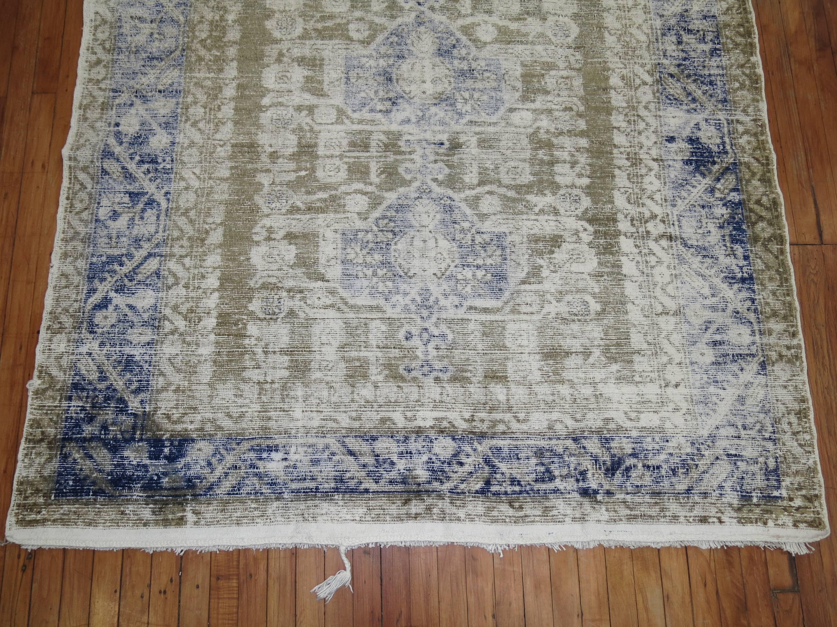 Shabby Chic Turkish Gallery Rug For Sale 1