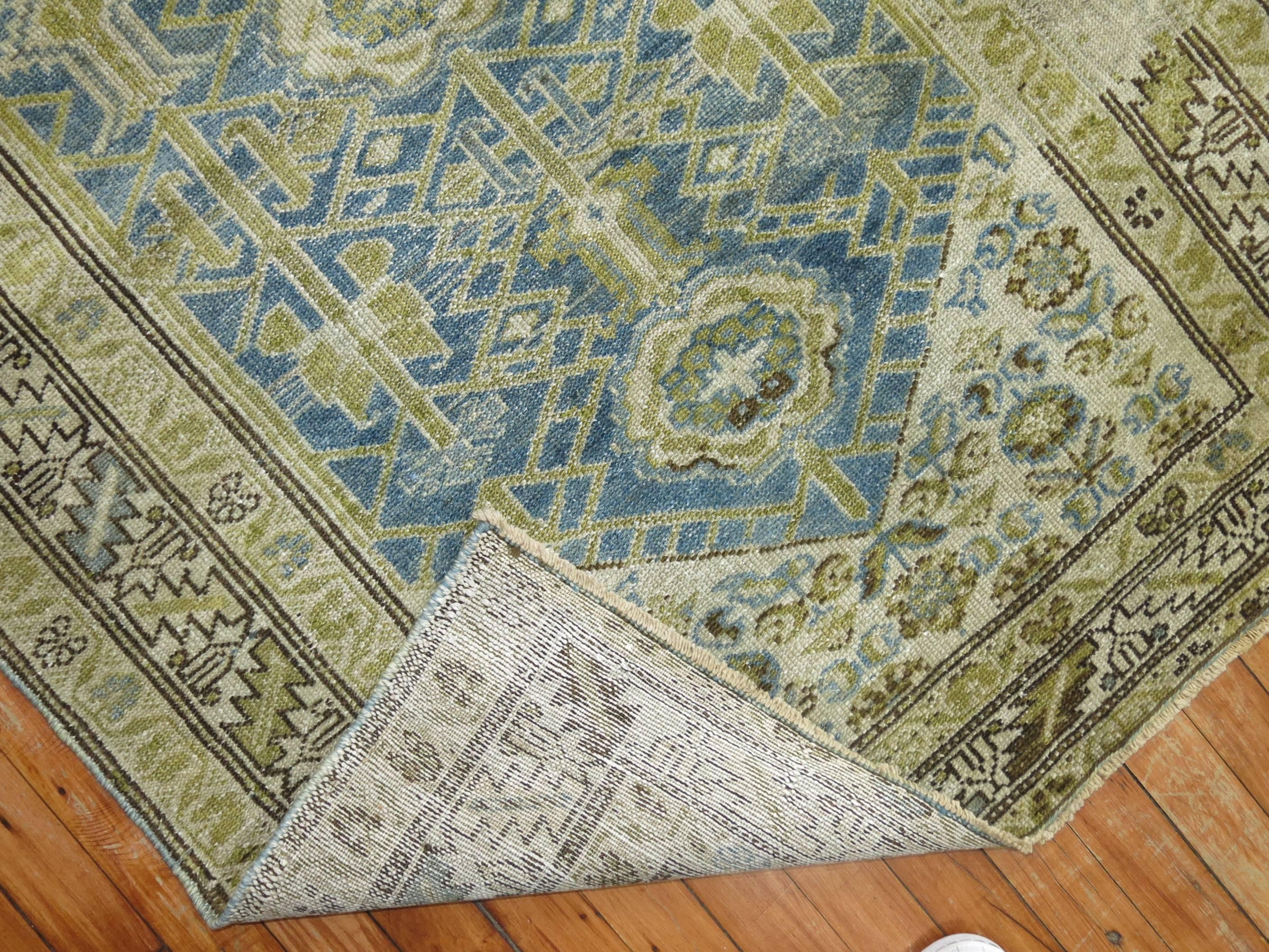 Blue Antique Persian Malayer Rug In Excellent Condition In New York, NY