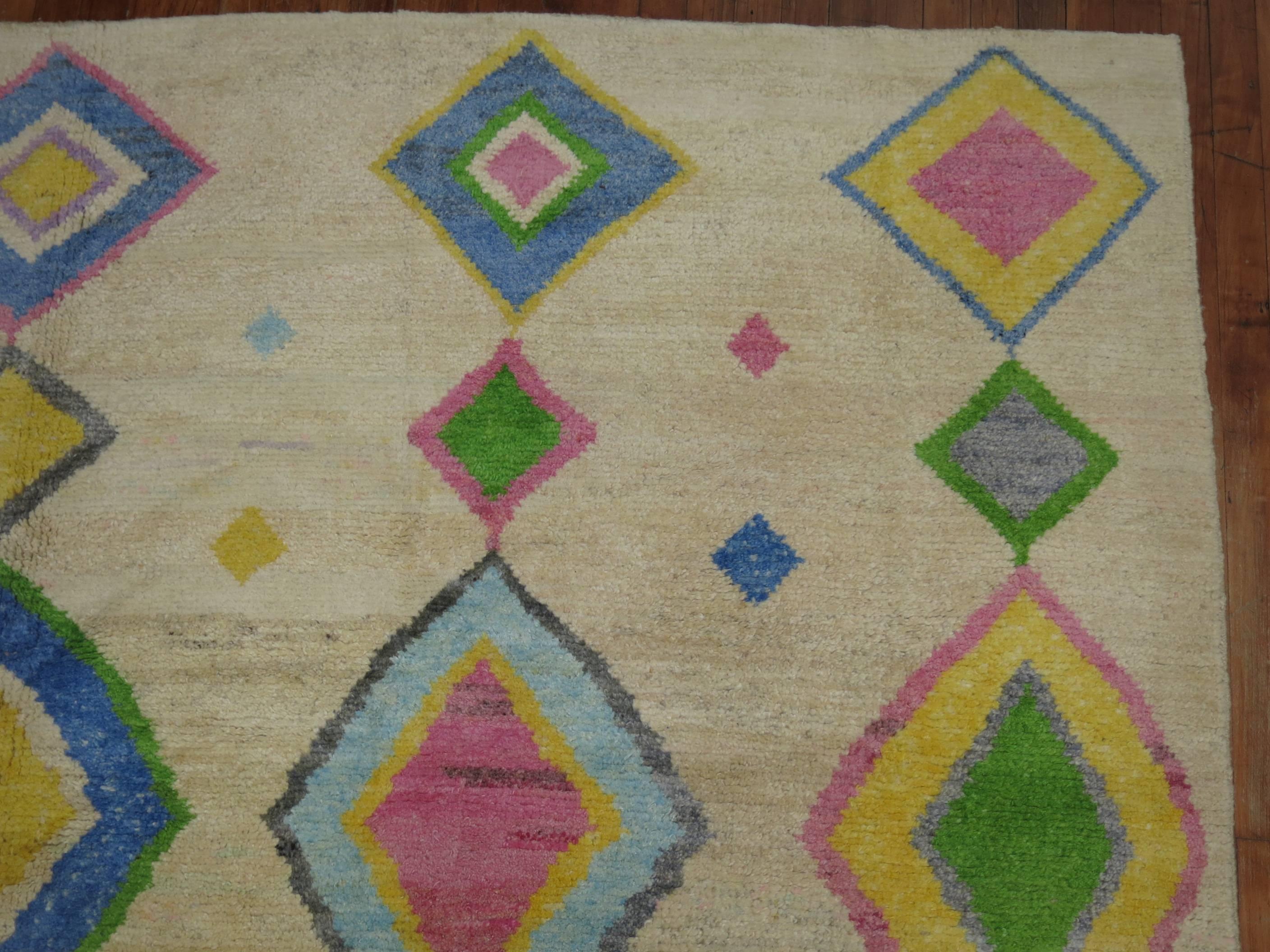 Türkischer Tulu-Vintage-inspirierter Teppich (Wolle) im Angebot