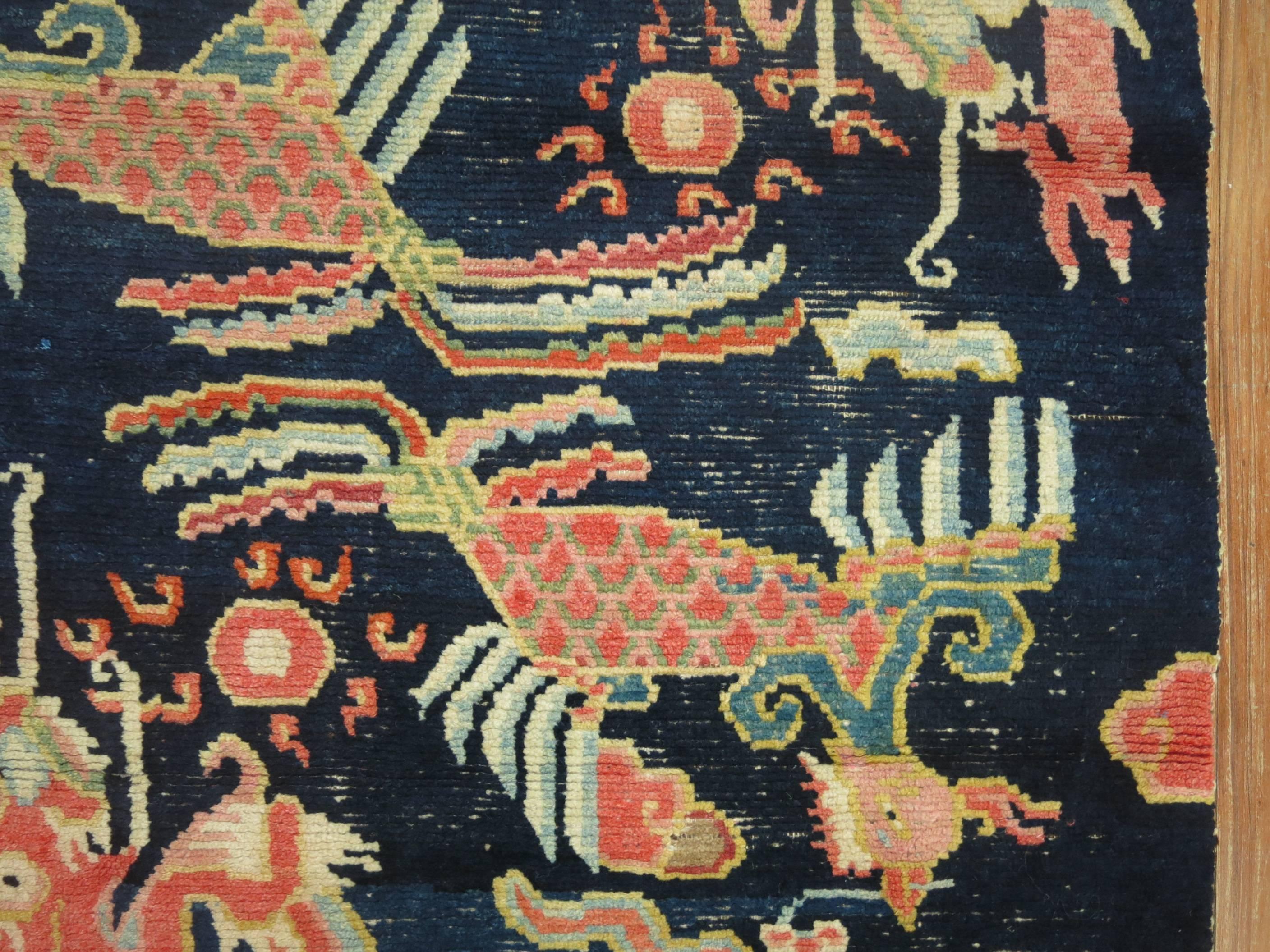 Dragon Antique Tibetan Rug In Excellent Condition In New York, NY