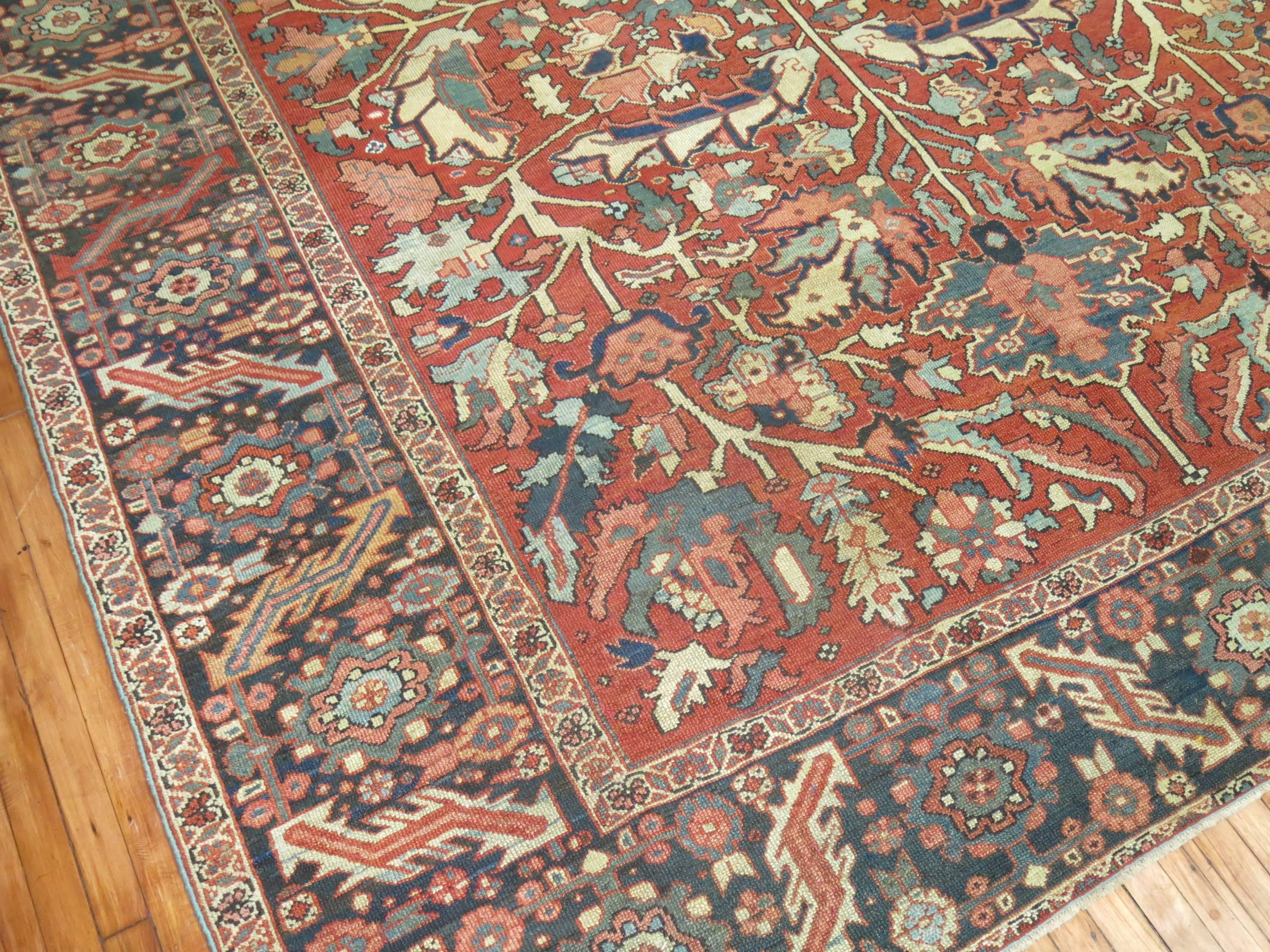 Wool Antique Persian Heriz Rug