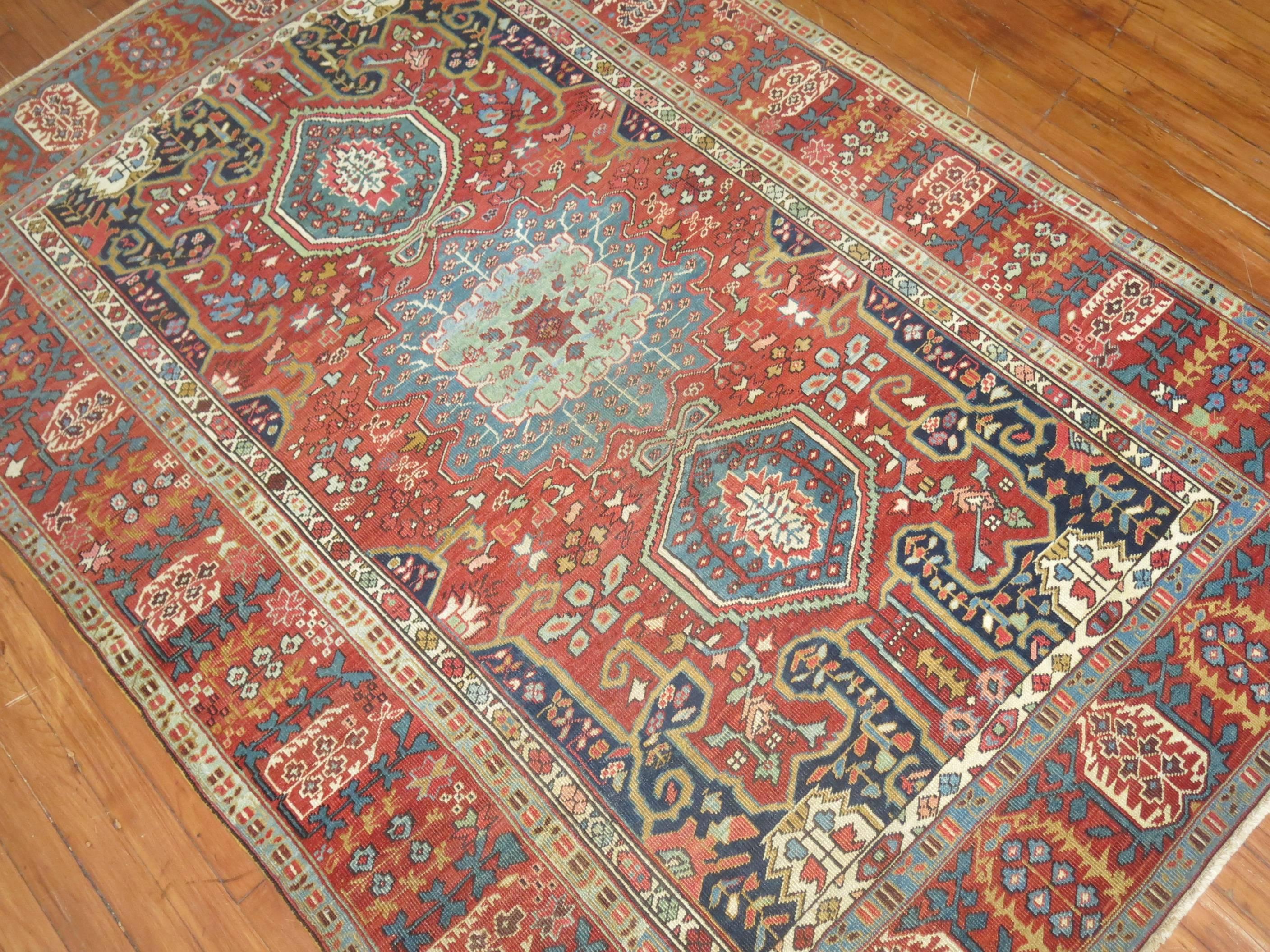 Antique Persian Serapi Foyer Size Rug For Sale 1