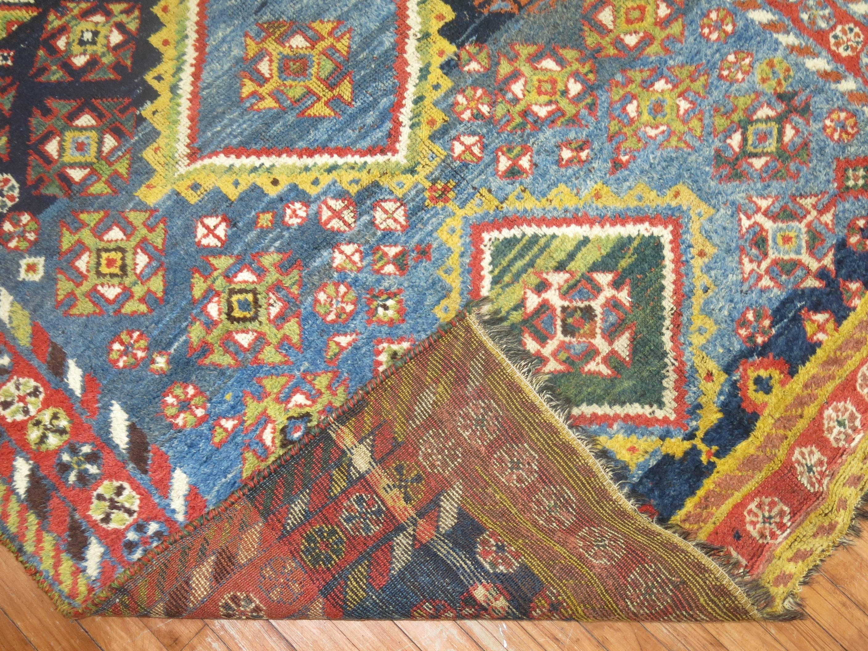 Bohemian Antique Colorful Persian Gabbeh Rug For Sale