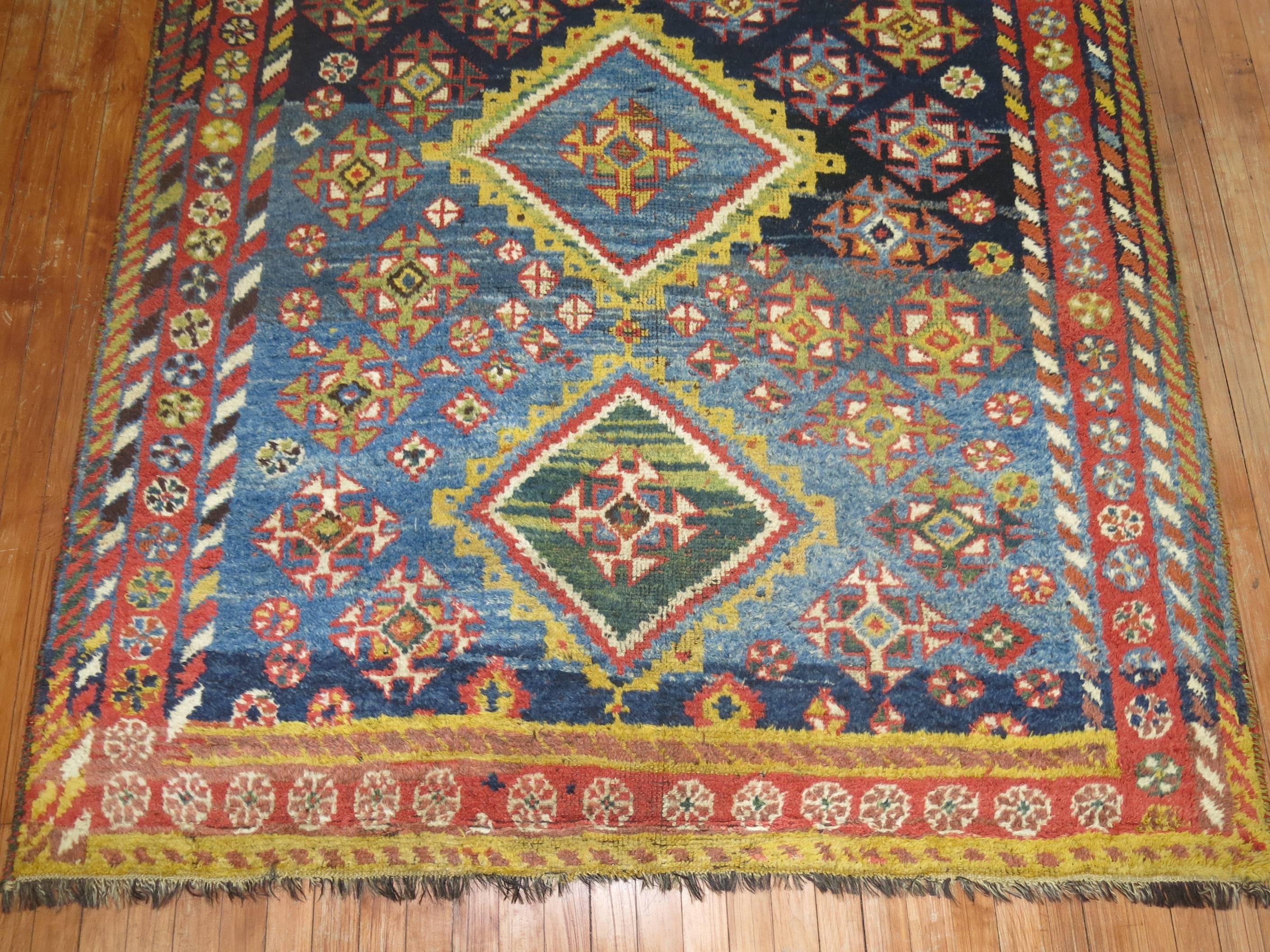 Wool Antique Colorful Persian Gabbeh Rug For Sale