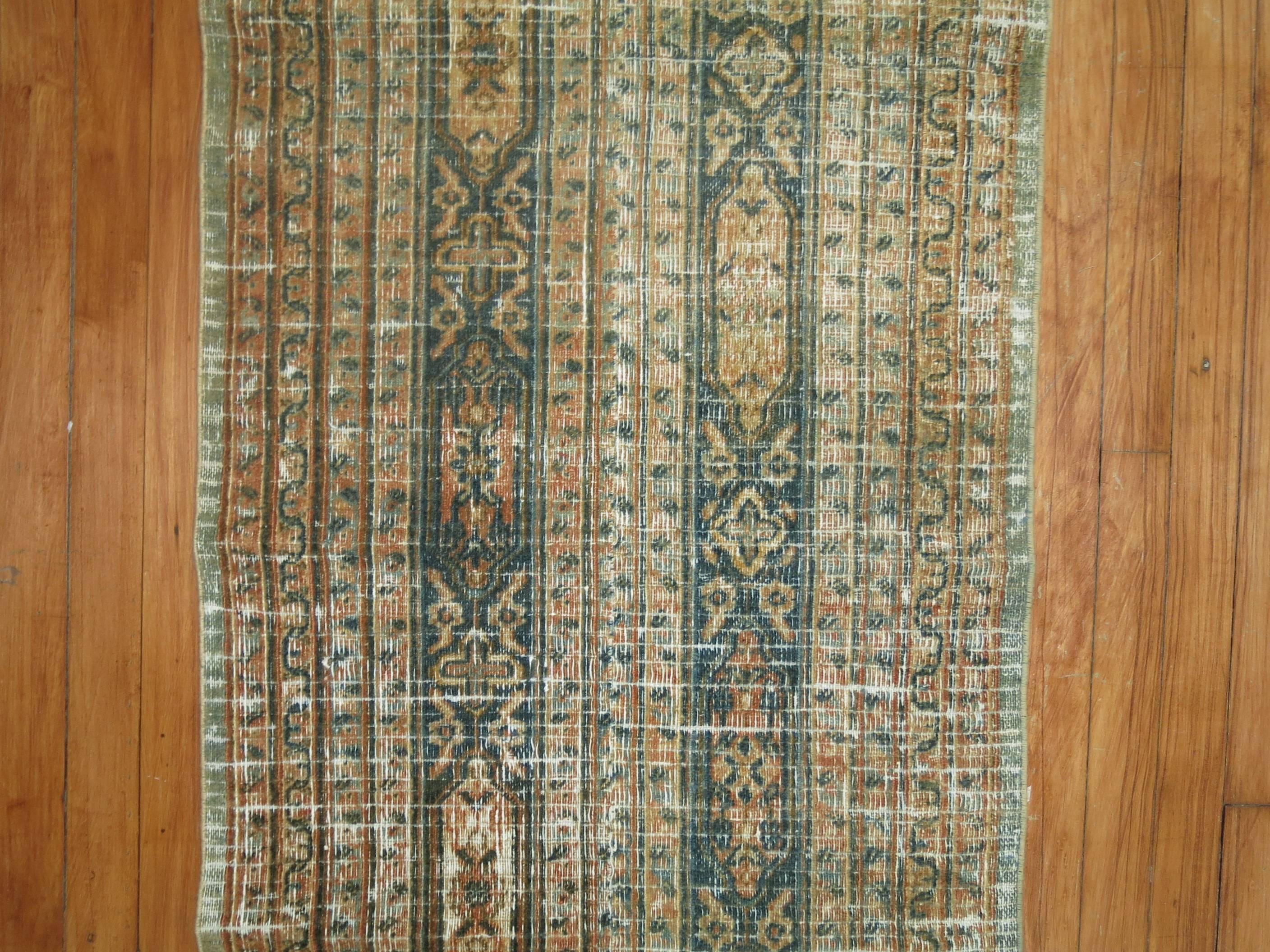 Hand-Knotted Antique Doroksh Distressed Runner