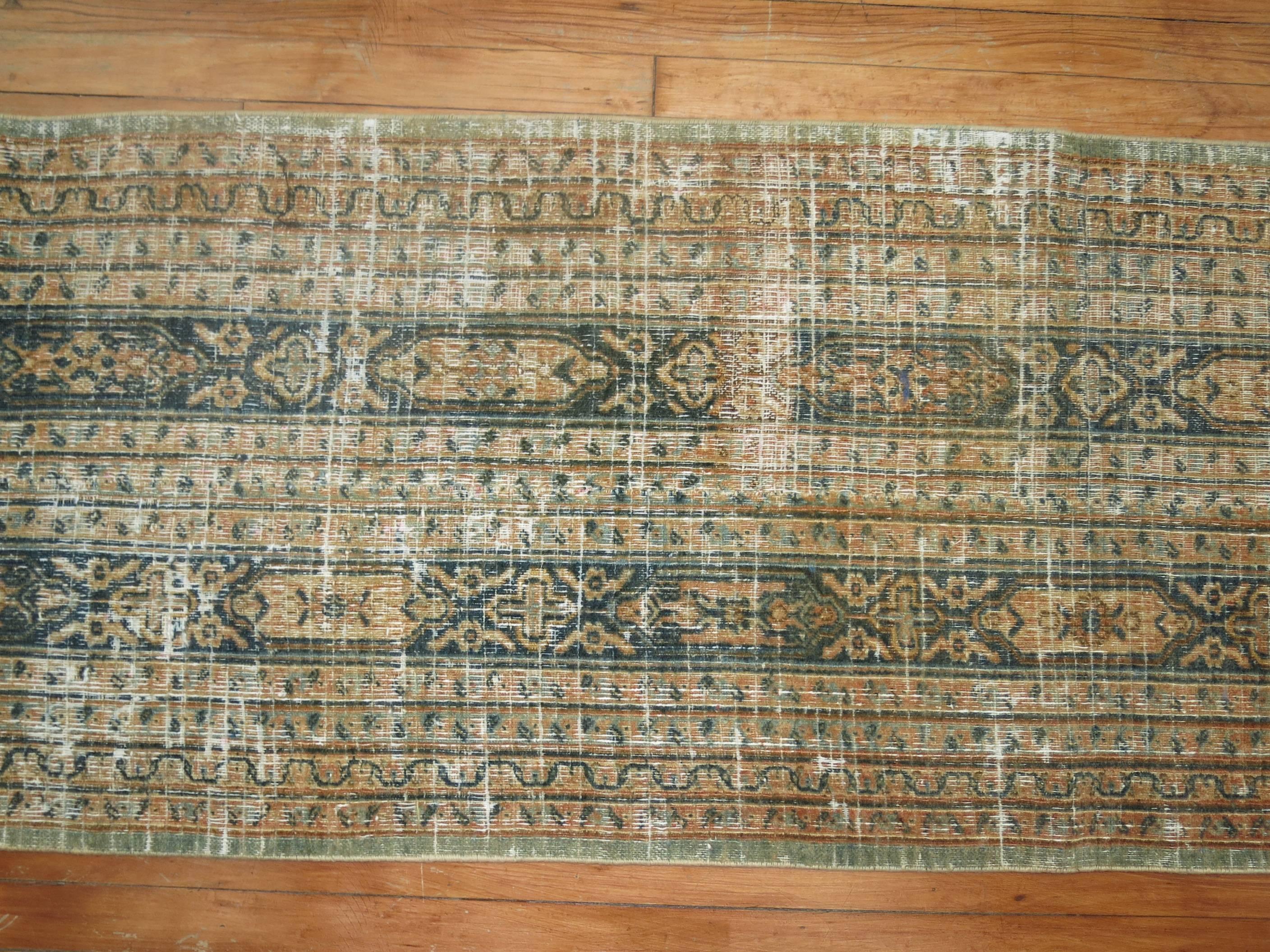 Antique Doroksh Distressed Runner In Good Condition In New York, NY
