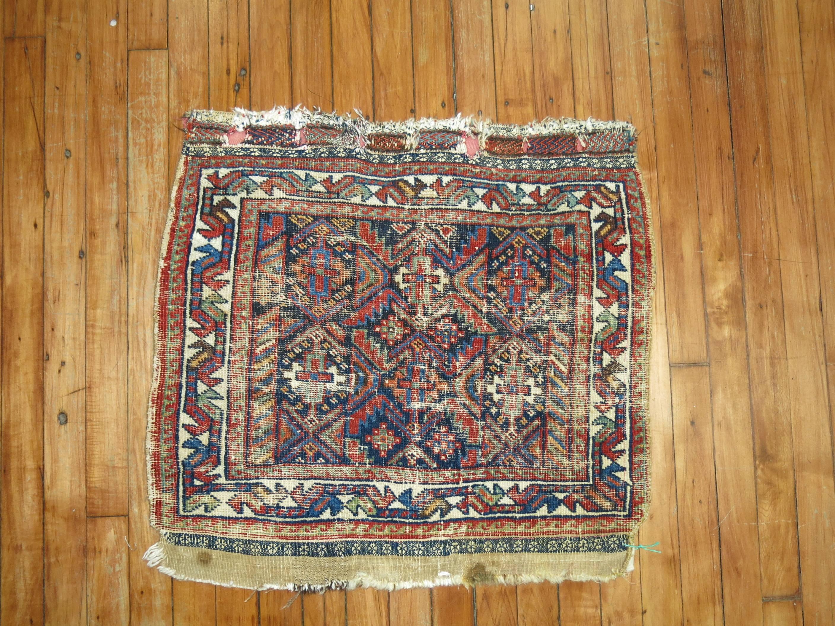 Early 20th century Persian Afshar rug.

Measures: 25