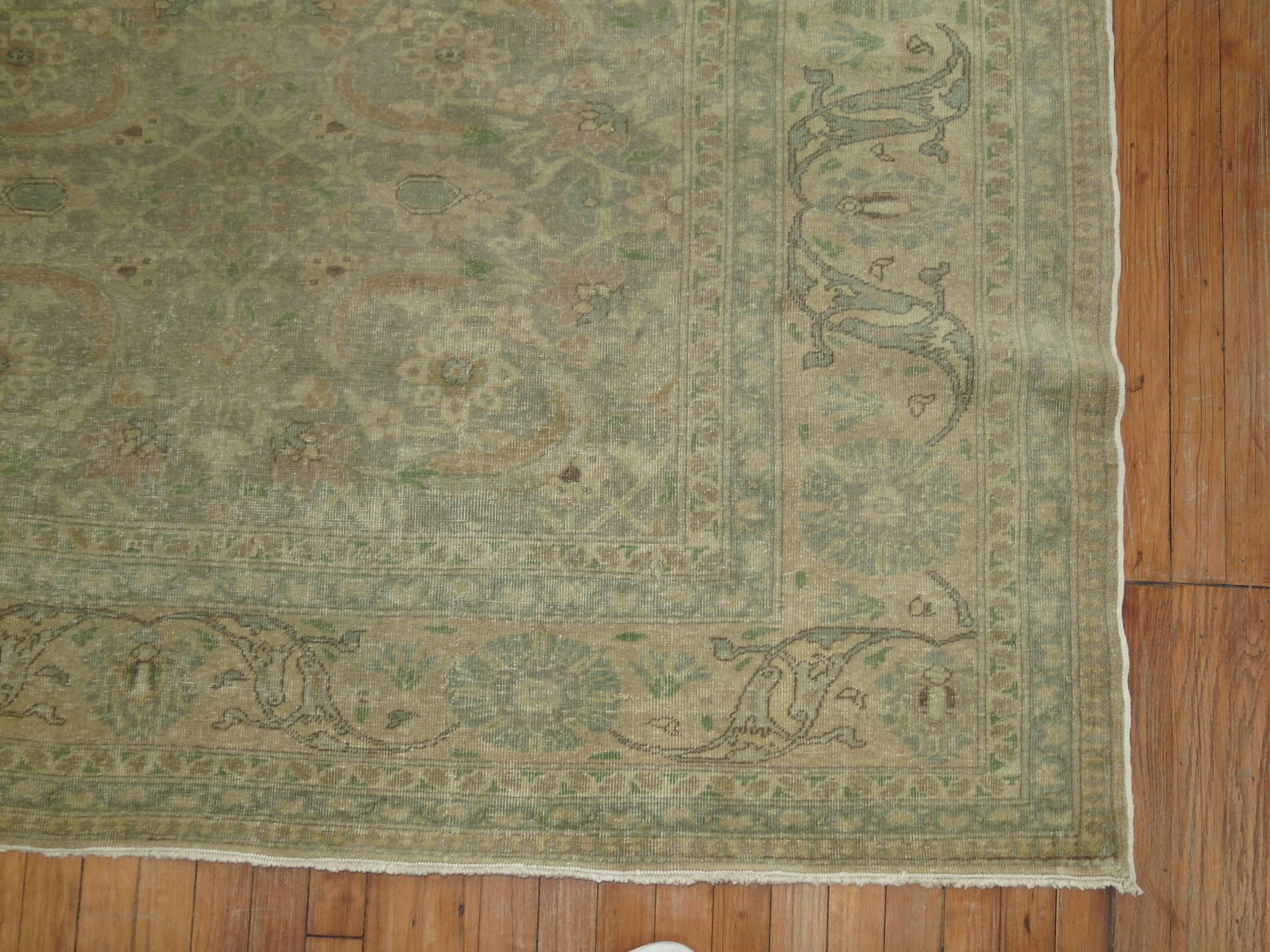 Green Vintage Turkish Carpet In Good Condition In New York, NY