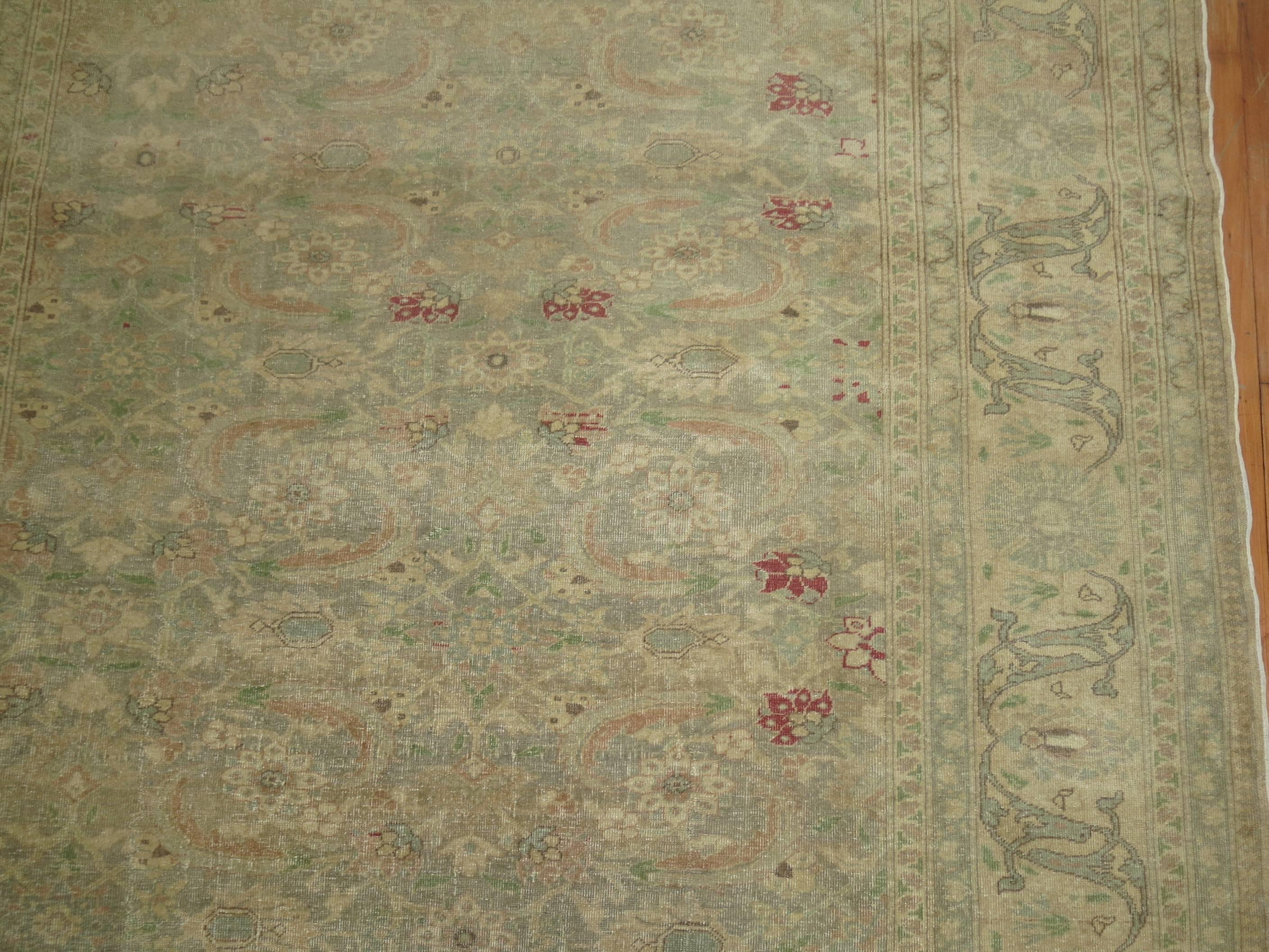 20th Century Green Vintage Turkish Carpet