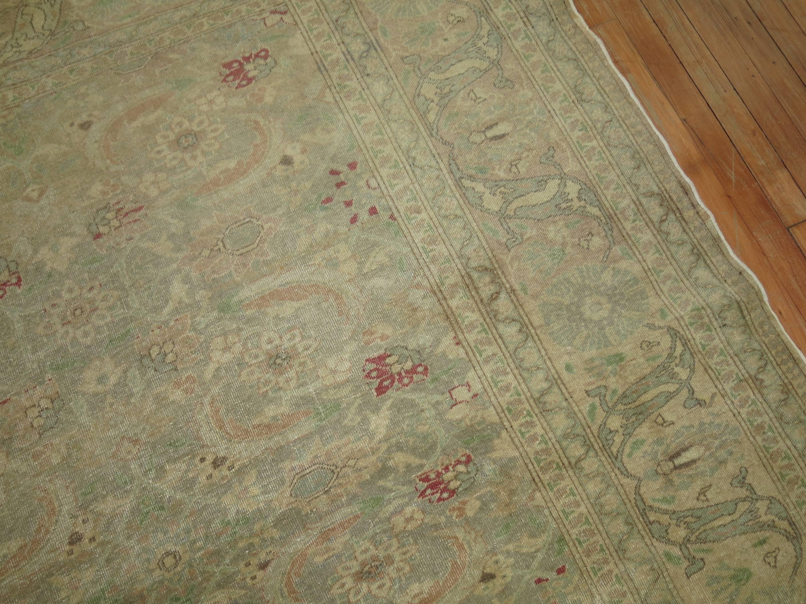 Green Vintage Turkish Carpet 1
