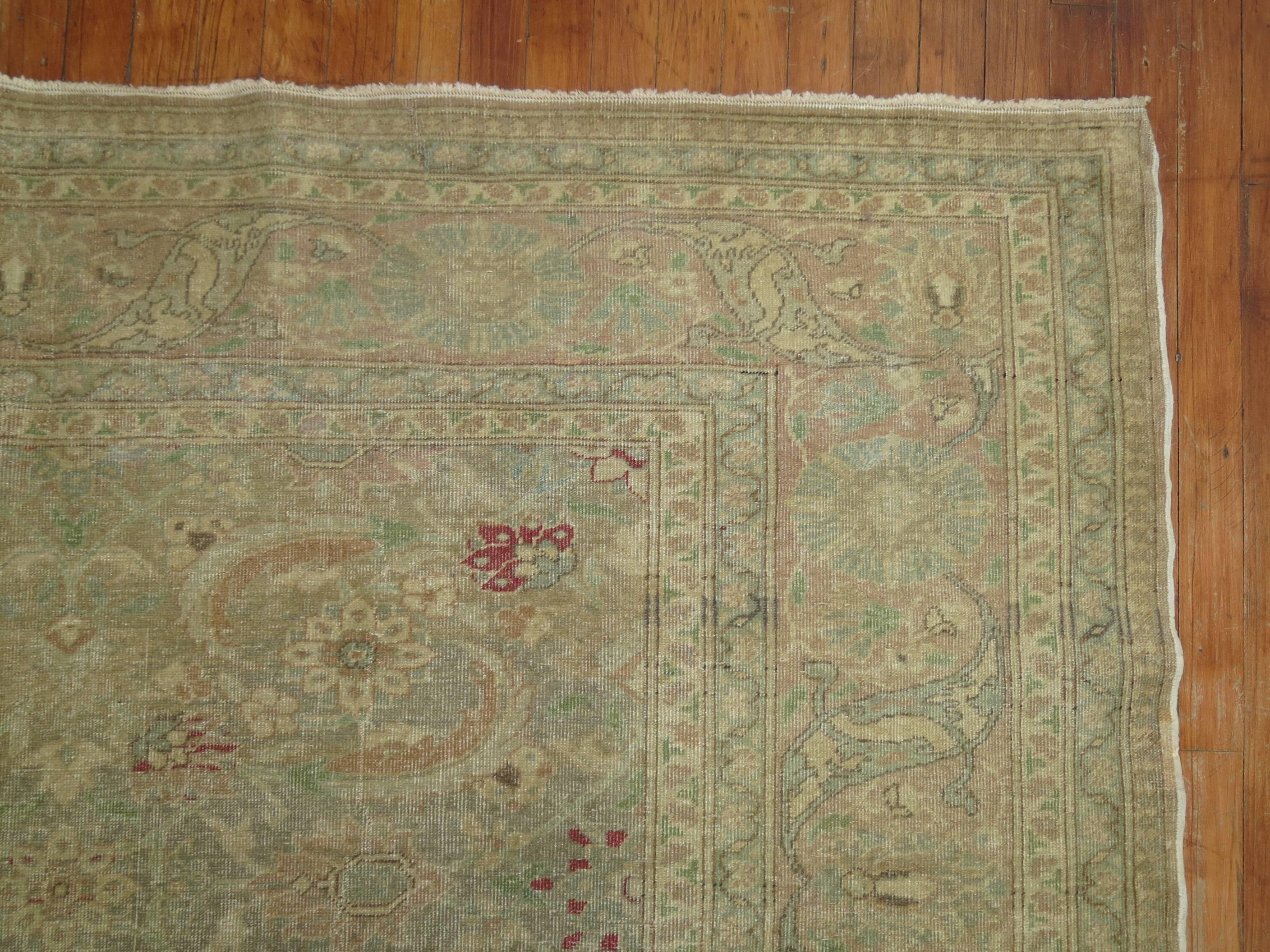 Green Vintage Turkish Carpet 2