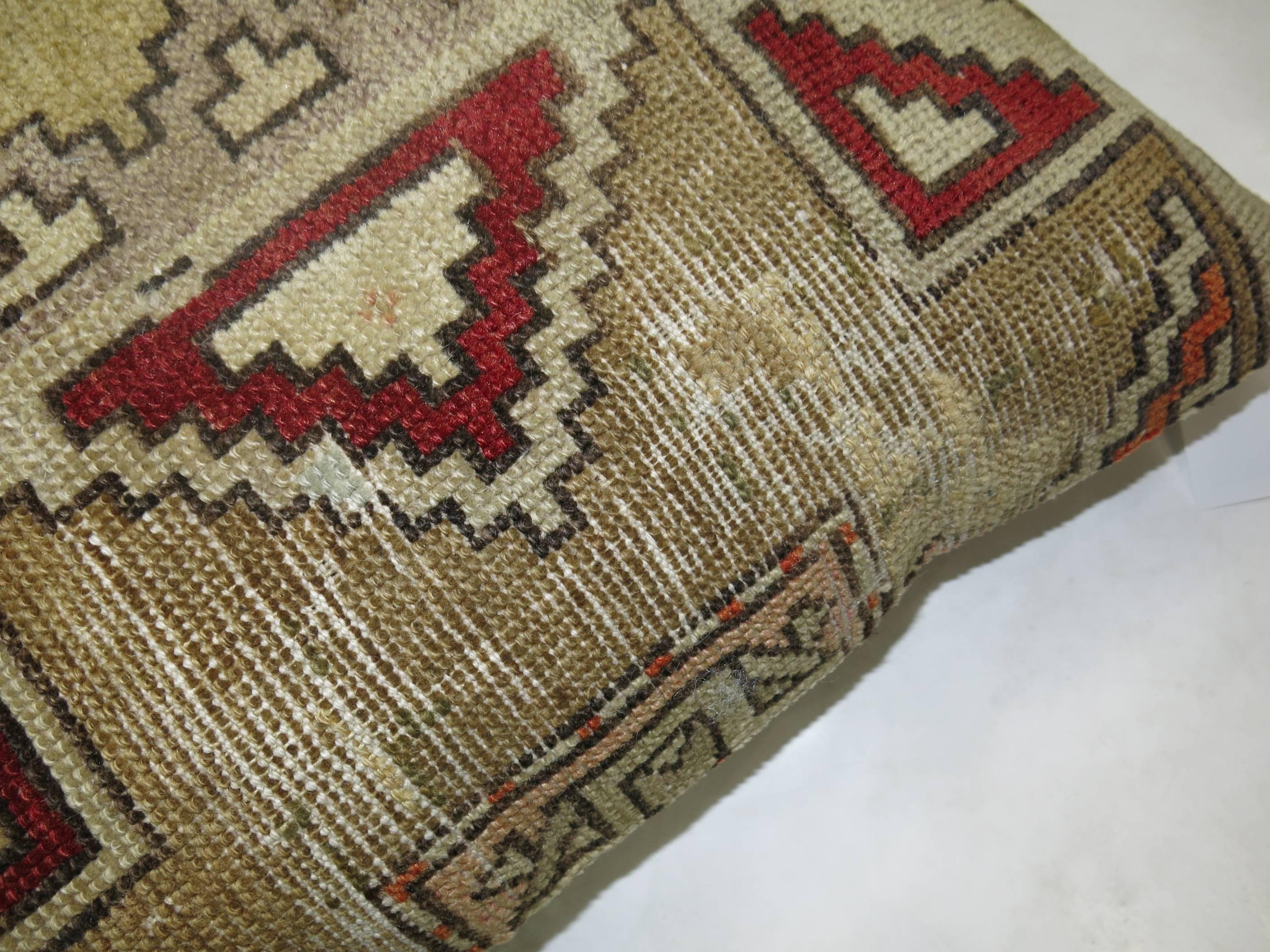Mid-Century Modern Vintage Anatolian Rug Pillow For Sale