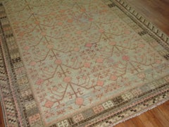 Gray Coral Antique Khotan Pomegranate Early 20th Century Rug
