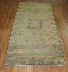 Green 19th Century Antique Wool Khotan Rug