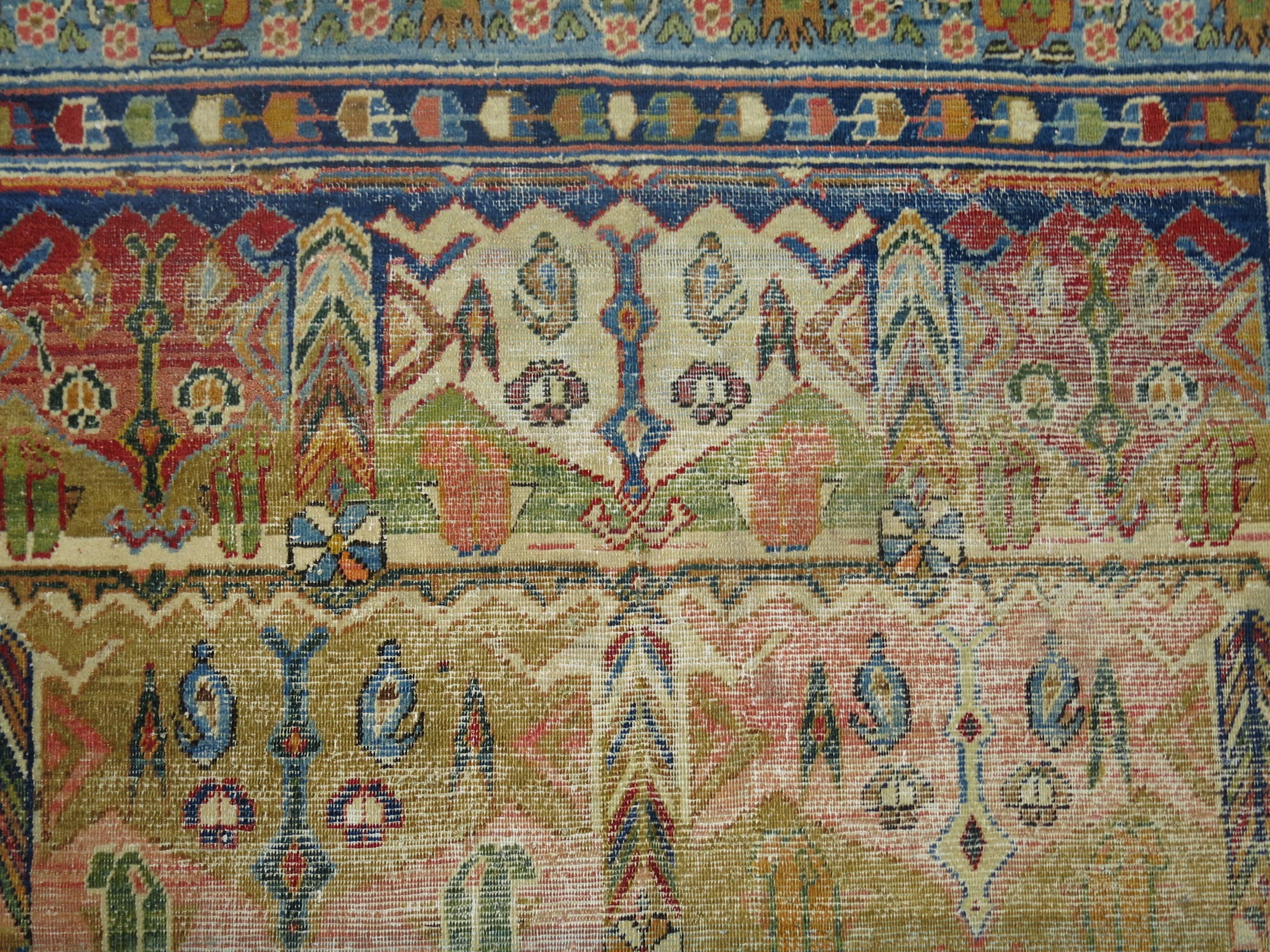 Part Silk and Wool Antique Mysterious Samarkand Khotan Rug 1