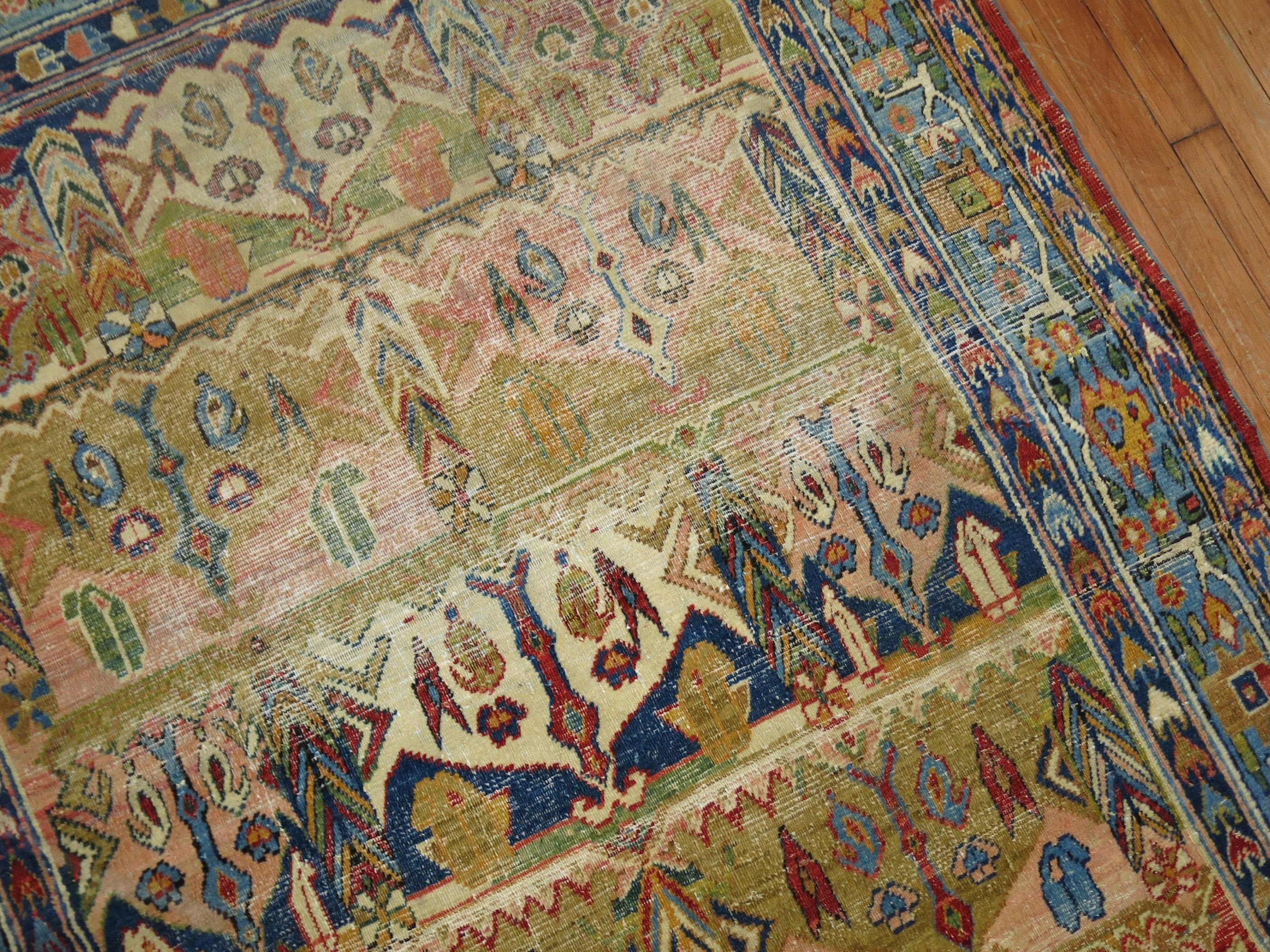 Part Silk and Wool Antique Mysterious Samarkand Khotan Rug 2