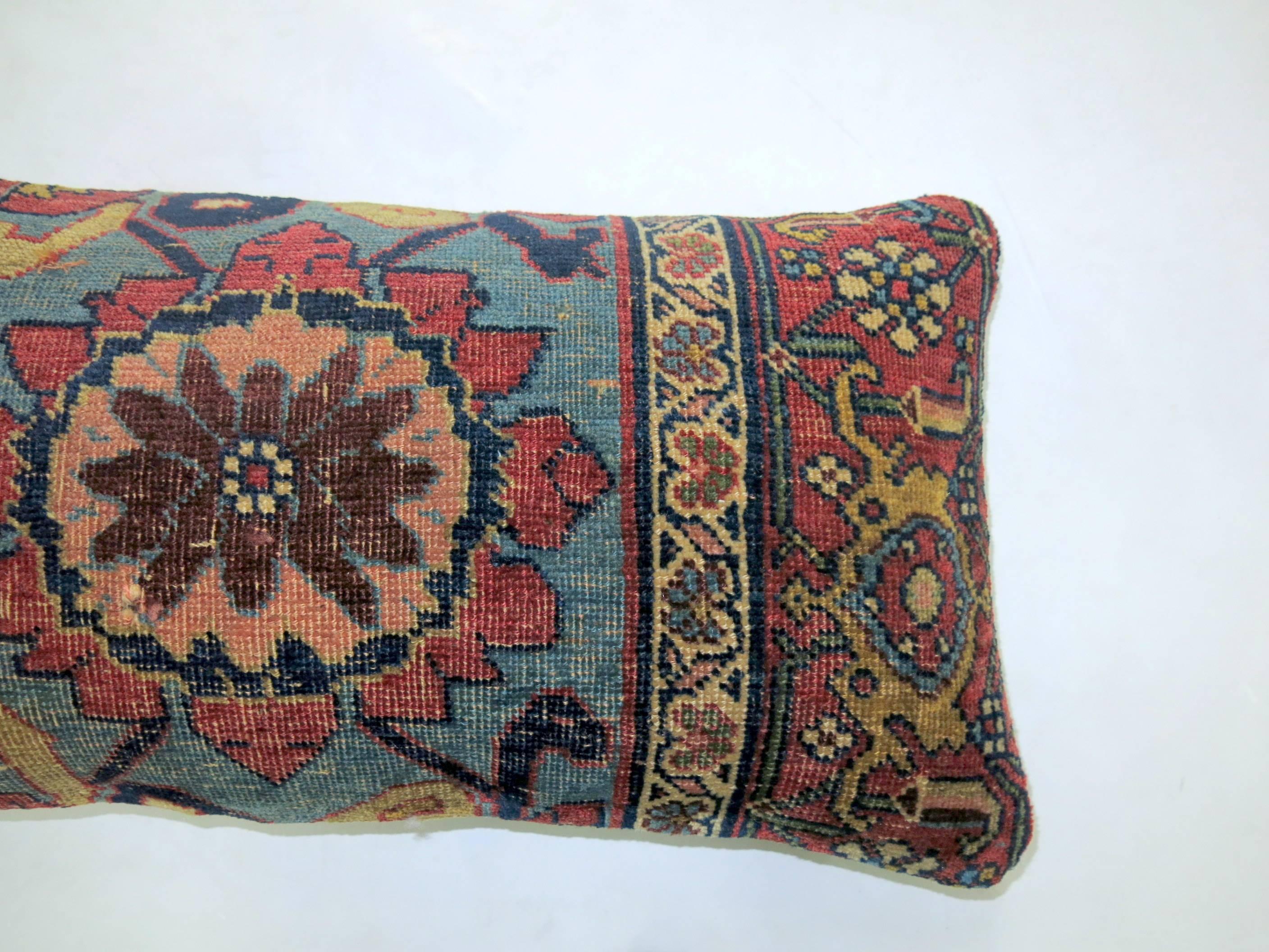 Sultanabad Bidjar Persian Antique Rug Pillow