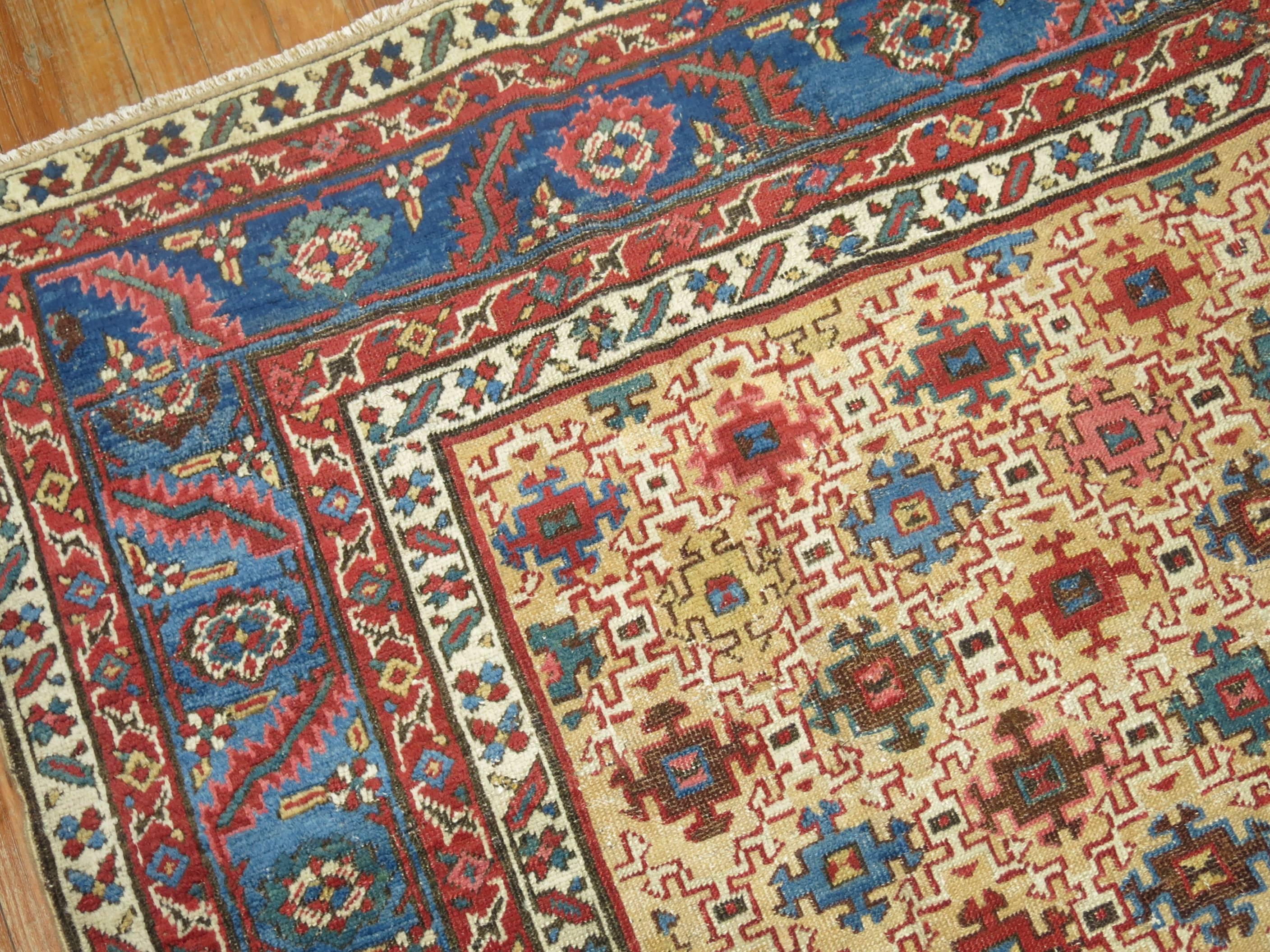 20th Century Antique Persian Square Bakshaish Rug For Sale