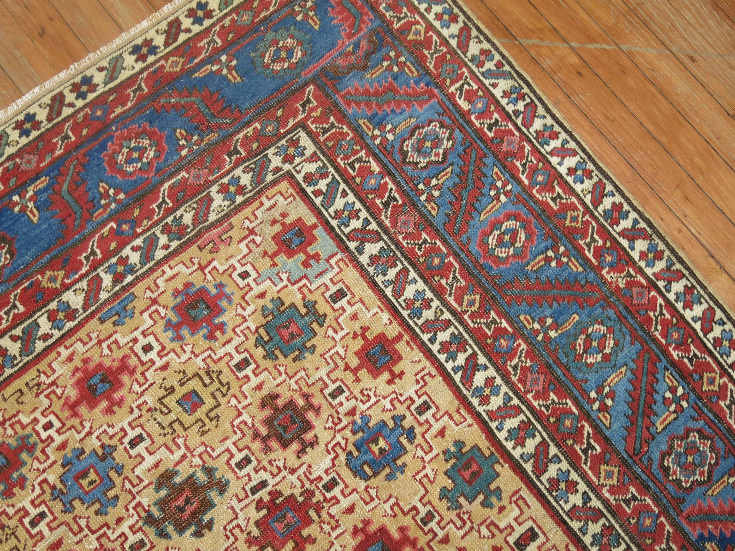 Antique Persian Square Bakshaish Rug For Sale 1