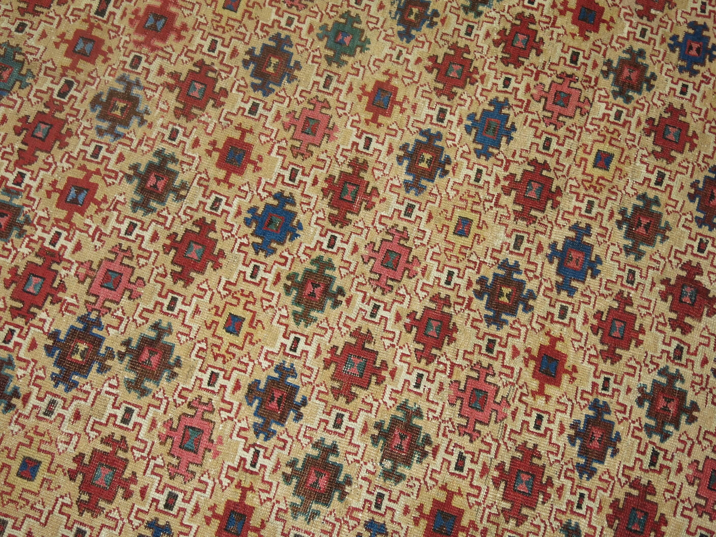 Antique Persian Square Bakshaish Rug For Sale 2