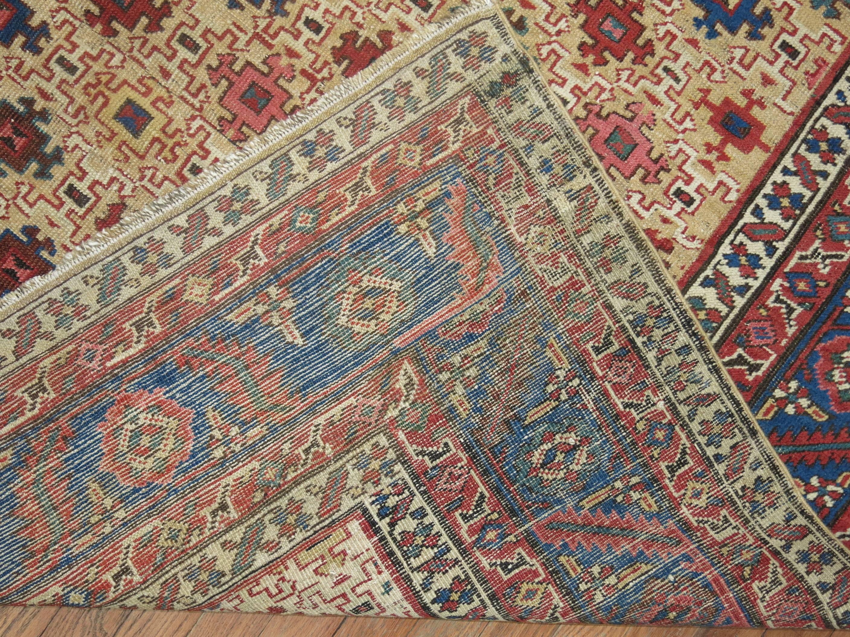 Antique Persian Square Bakshaish Rug For Sale 3