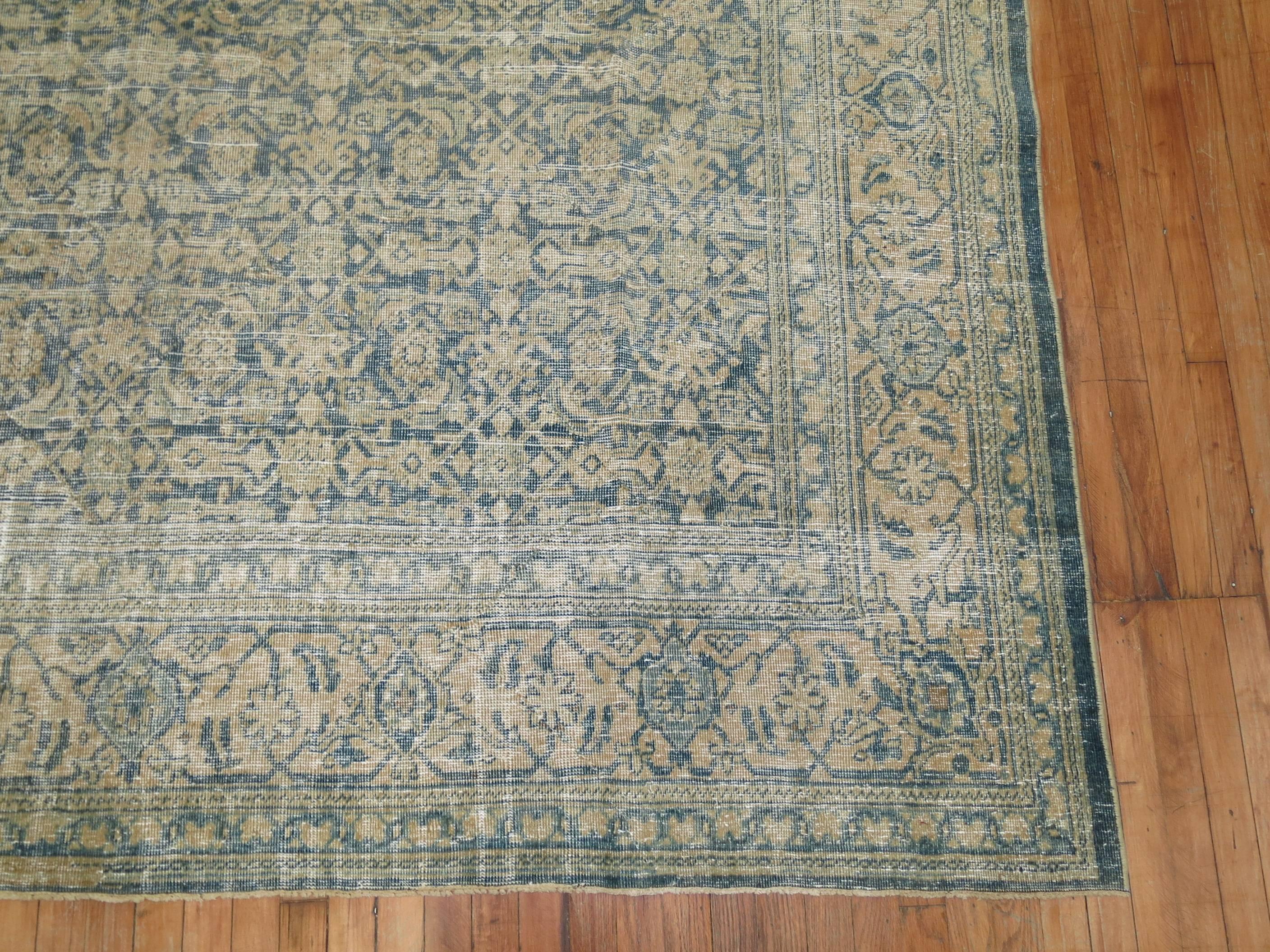 Hand-Knotted Shabby Chic Persian Malayer Rug