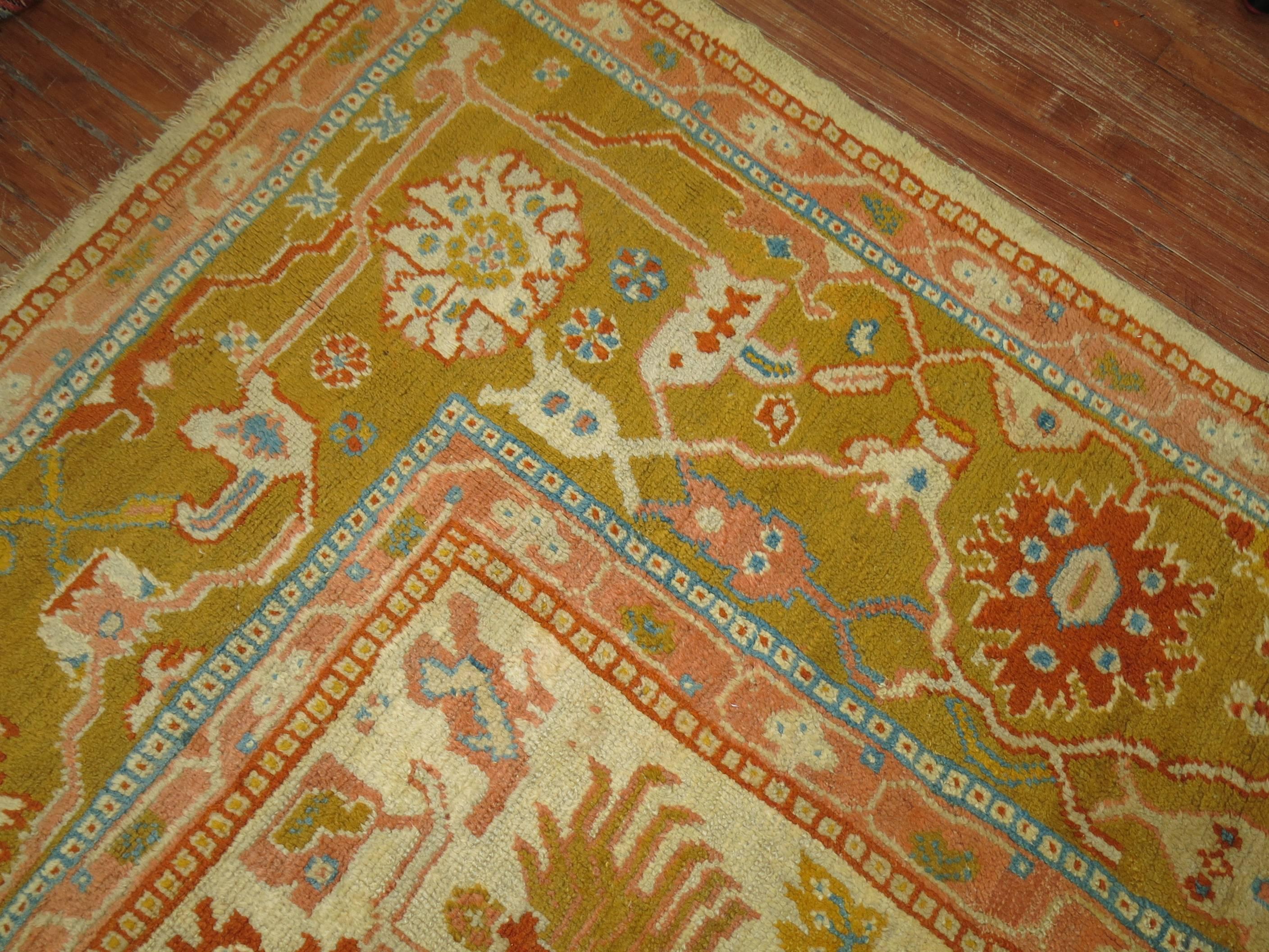 Oversize Antique Turkish Oushak Decorative Rug 8