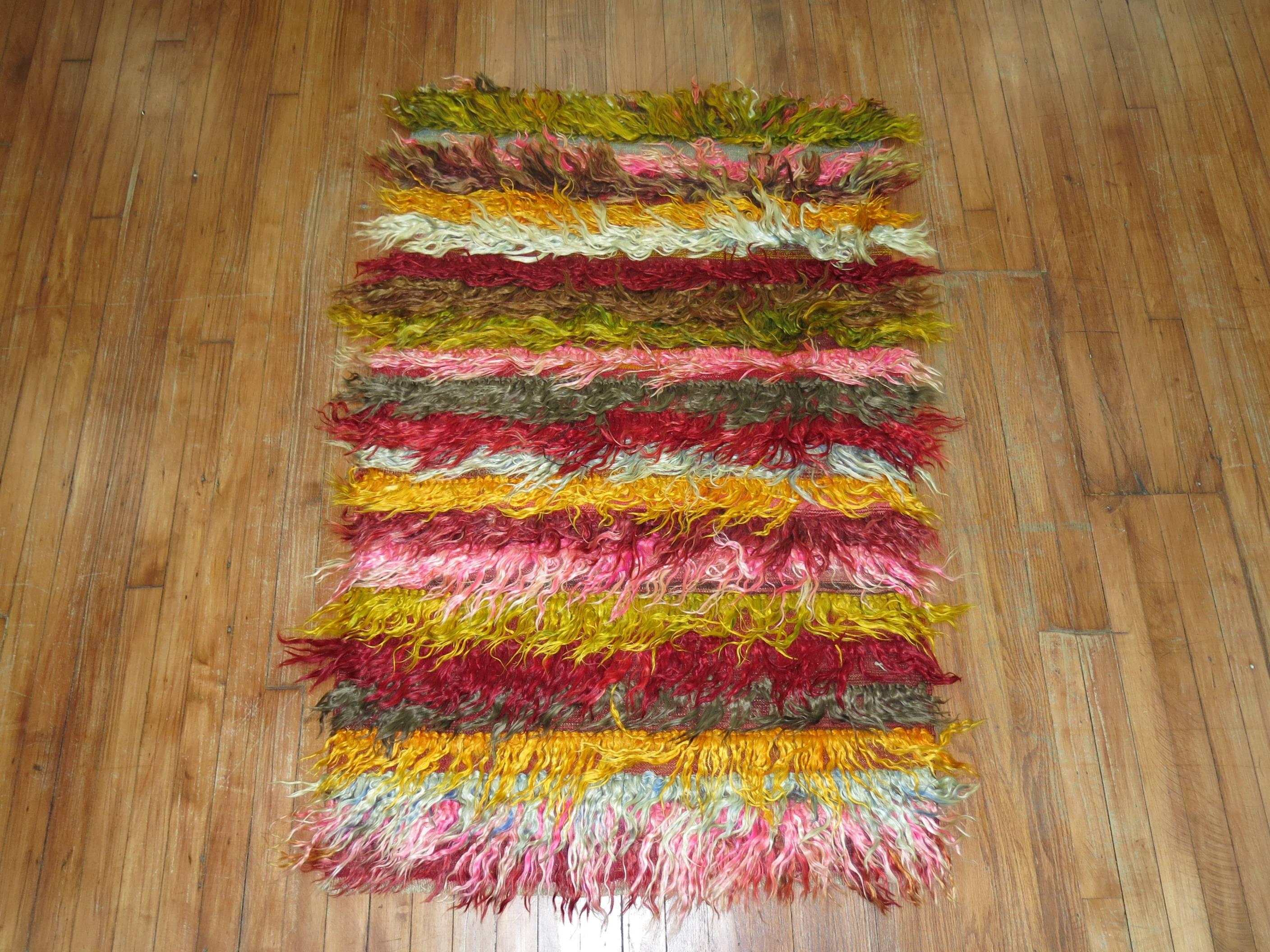 Vintage Turkish Tulu throw rug.