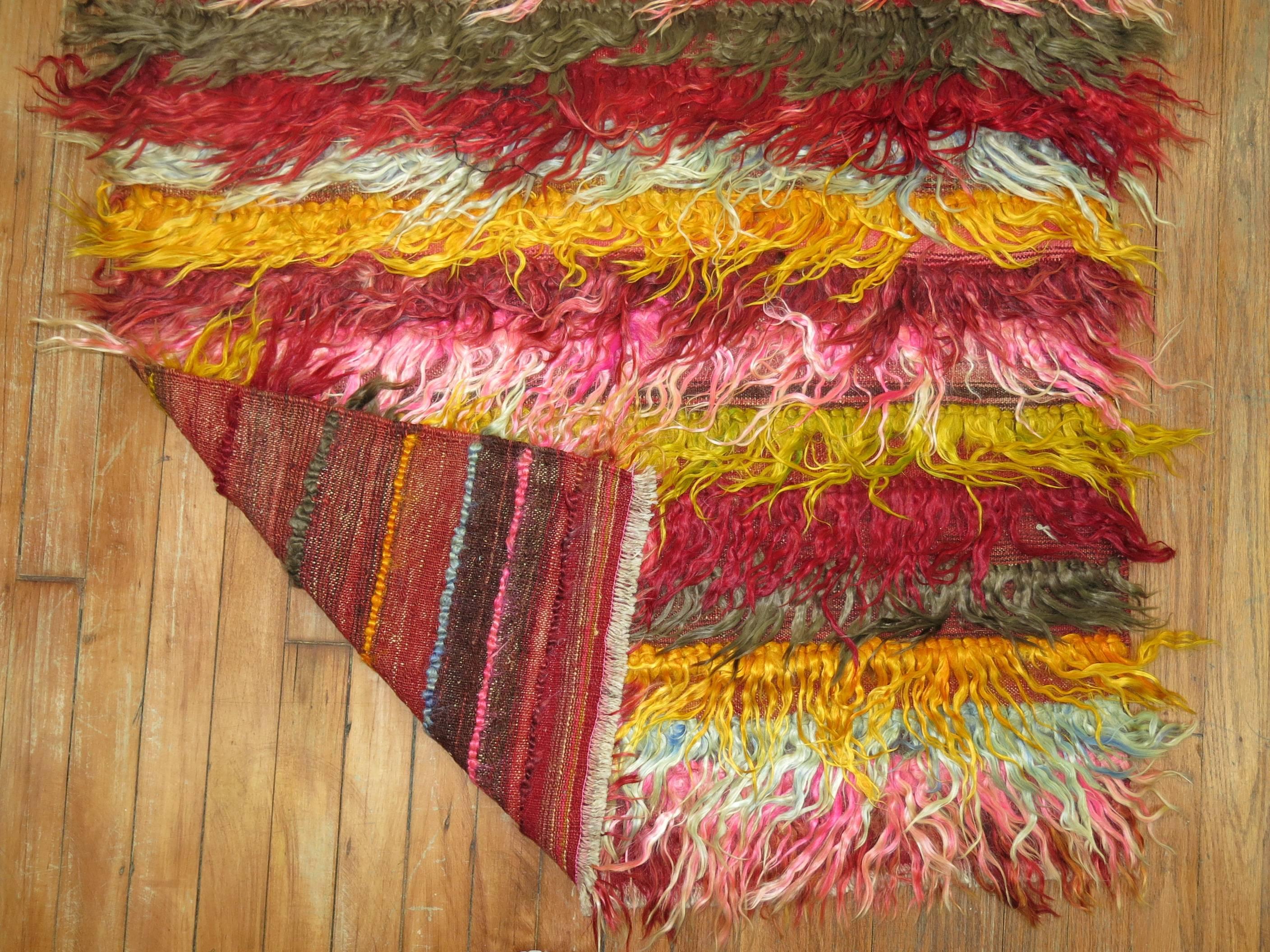 Hand-Woven Bohemian Tulu Throw Rug