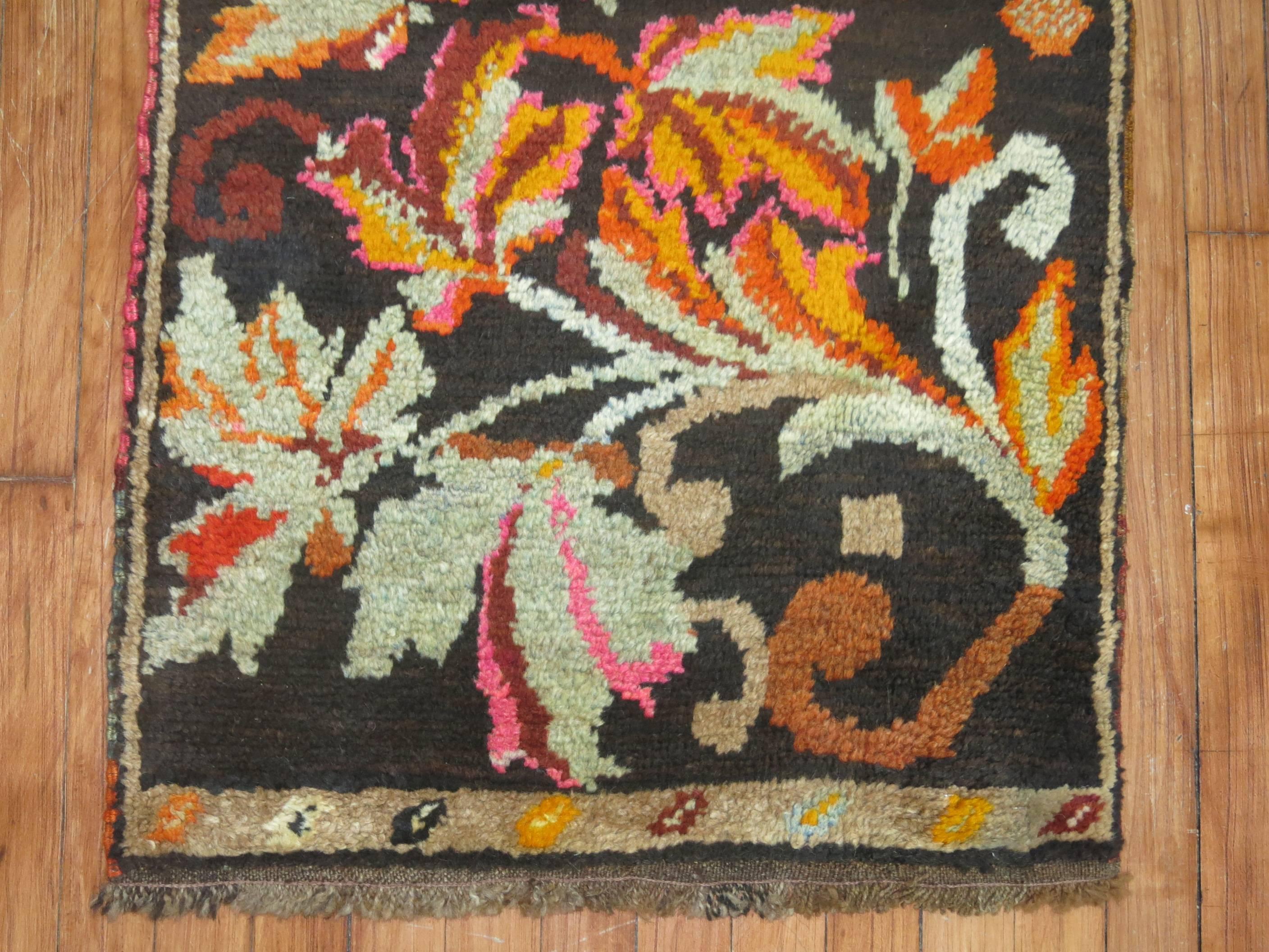 Gorgeous vintage Turkish rug with a floral design.
