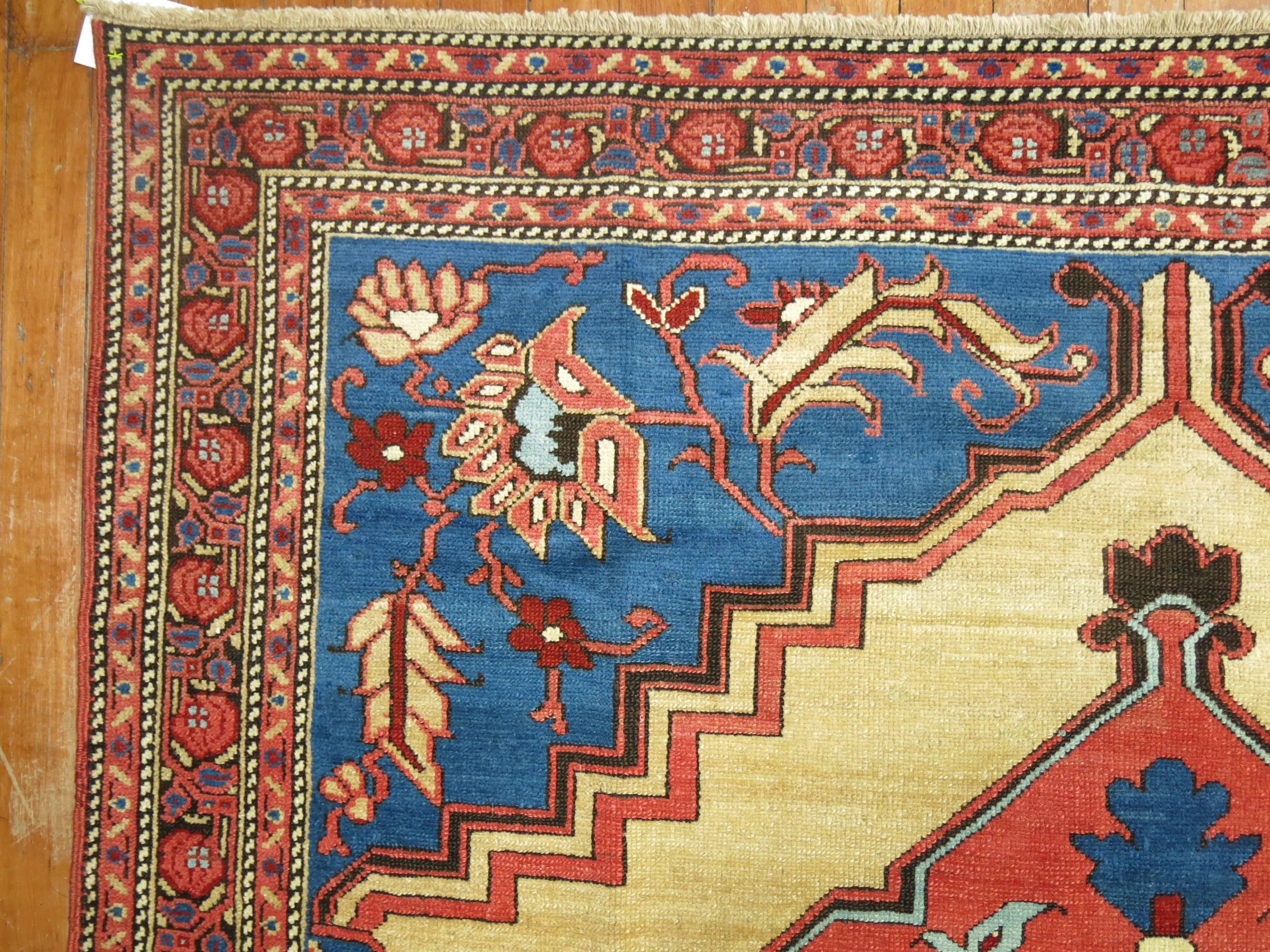 Wool Antique Persian Bakshaish Carpet