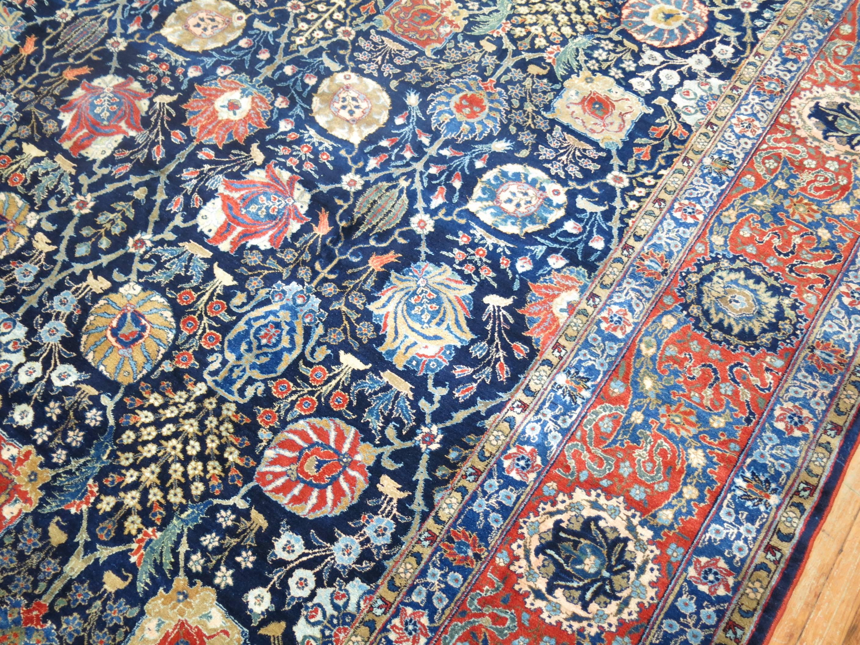 Antique Persian Tabriz Full Pile Carpet 1