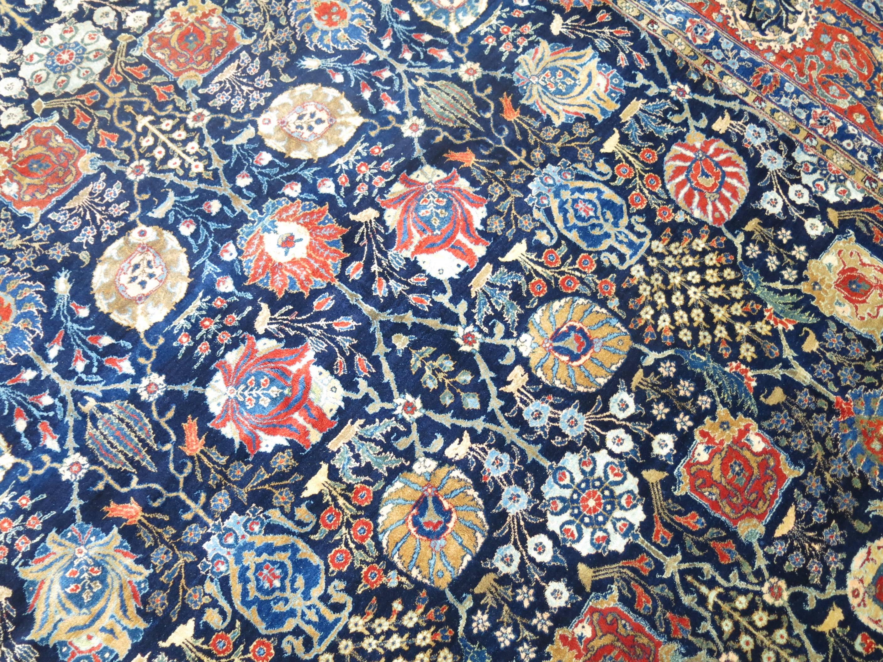 Antique Persian Tabriz Full Pile Carpet 4