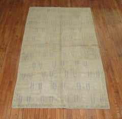 Vintage Turkish Oushak Cypress Tree Rug