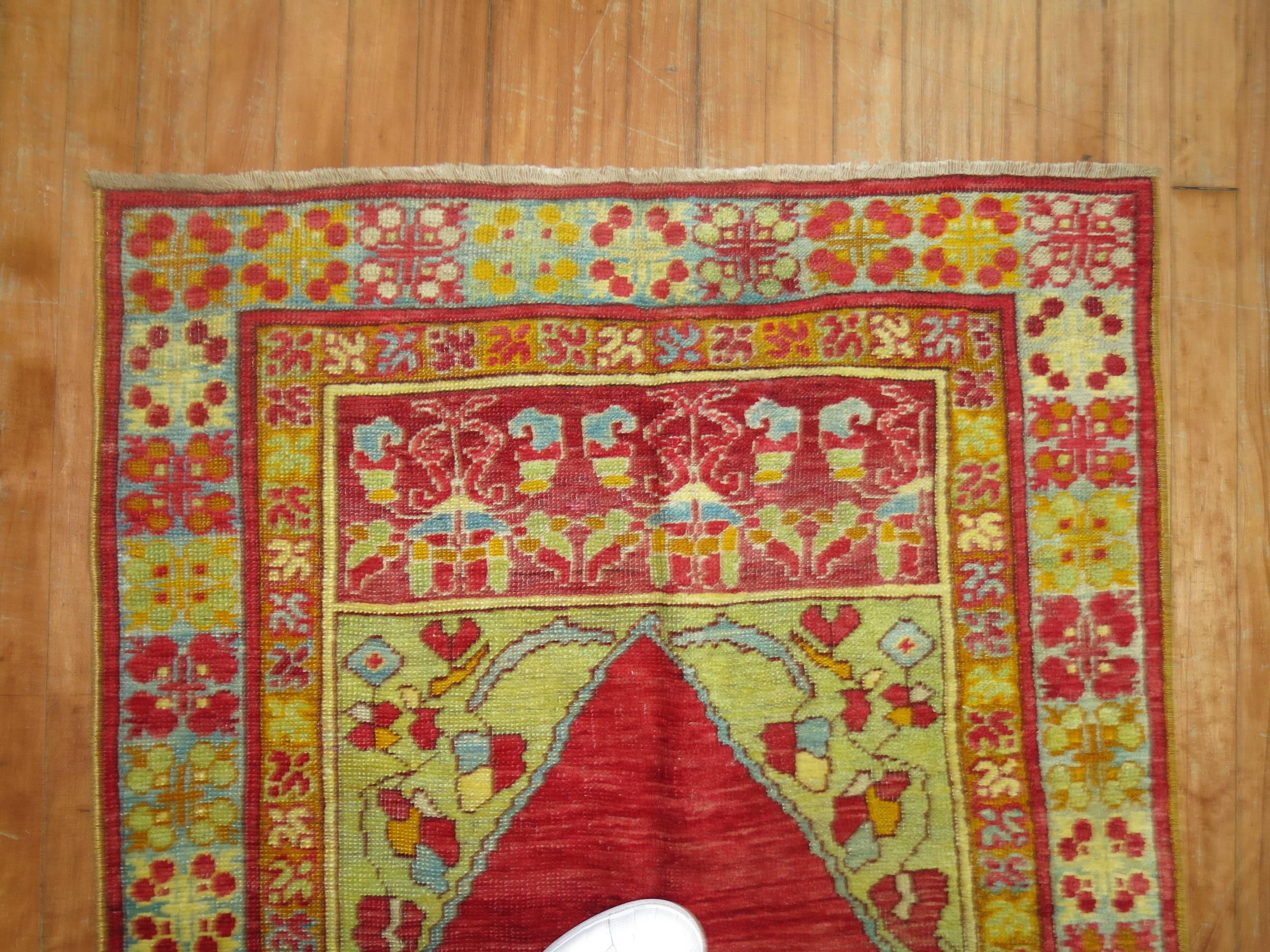 Hand-Woven Antique Turkish Melas Rug