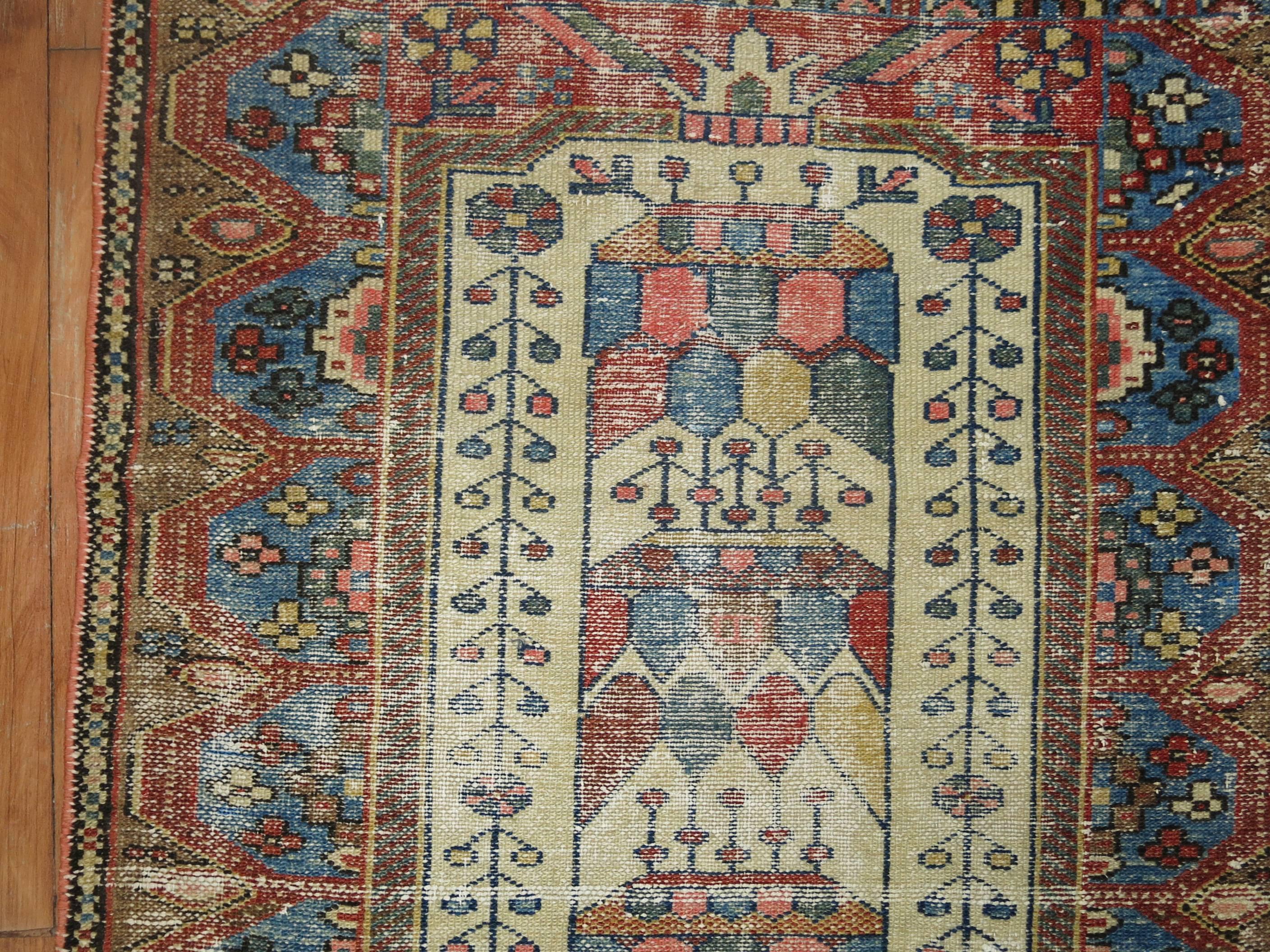 Asiatico Tappeto Shabby Chic Persiano Malayer Tiny in vendita