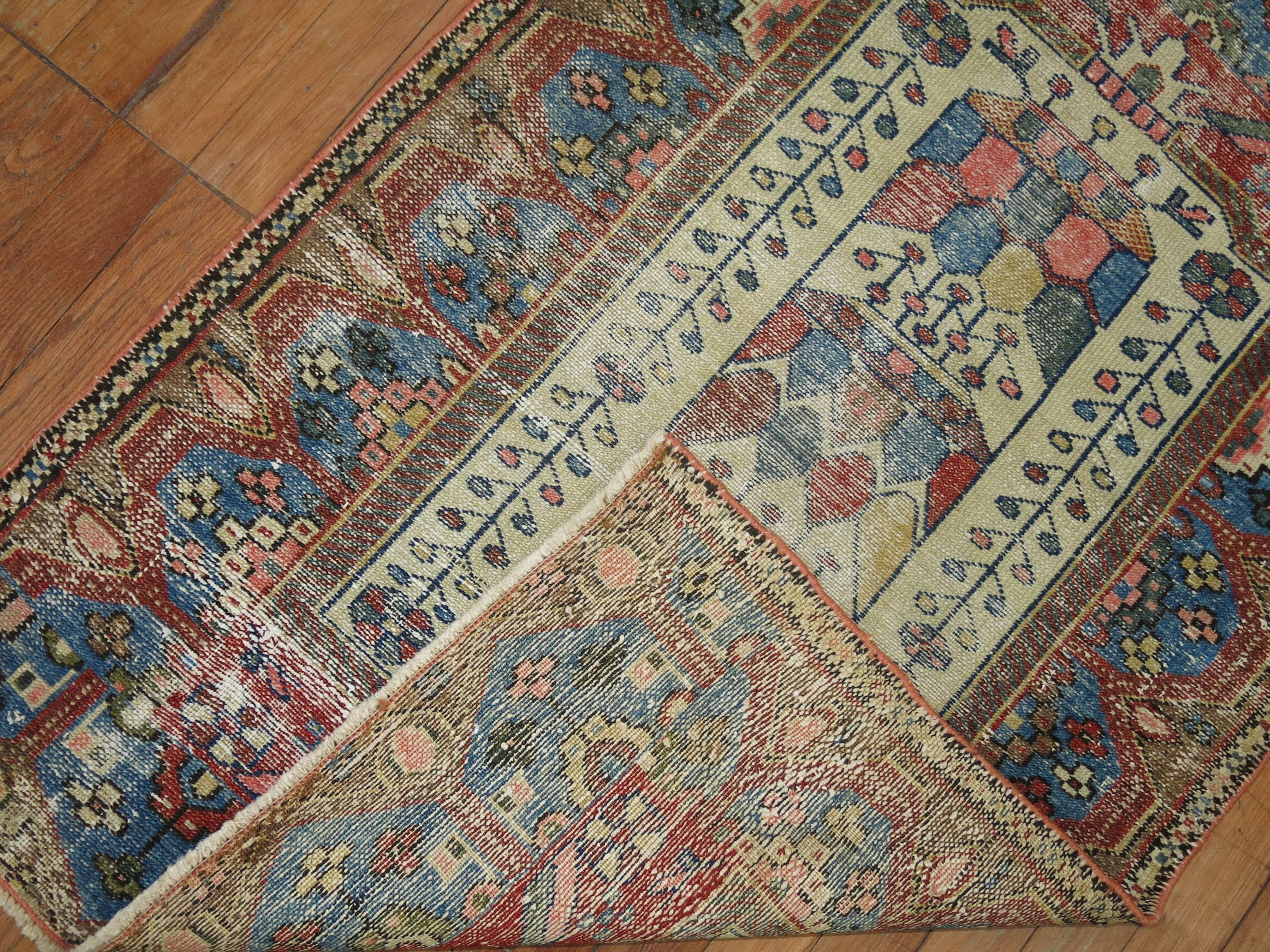Annodato a mano Tappeto Shabby Chic Persiano Malayer Tiny in vendita
