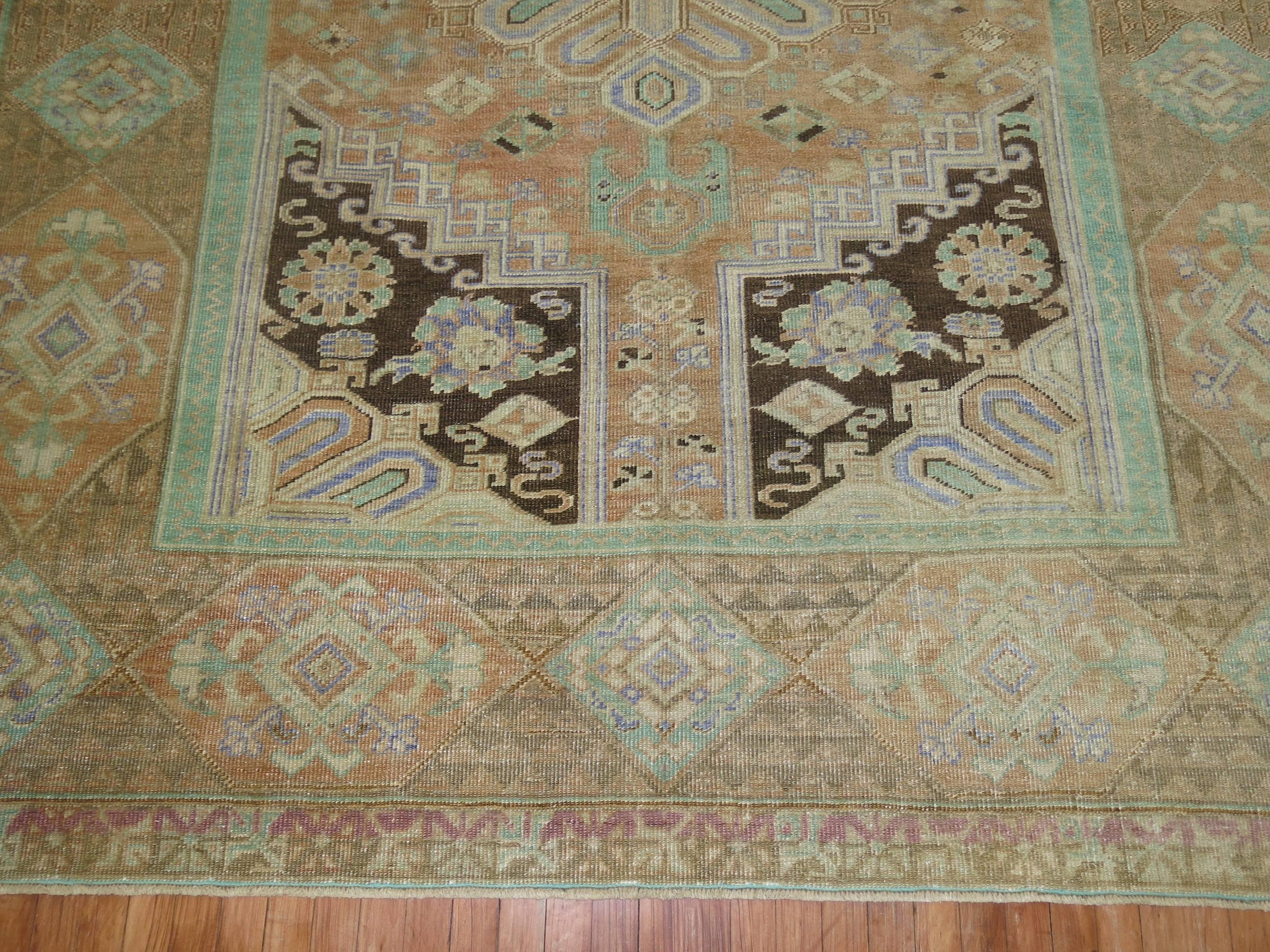 A one-of-a-kind vintage Turkish Anatolian rug featuring accents in chartreuse and purple.

7'10'' x 9'9''